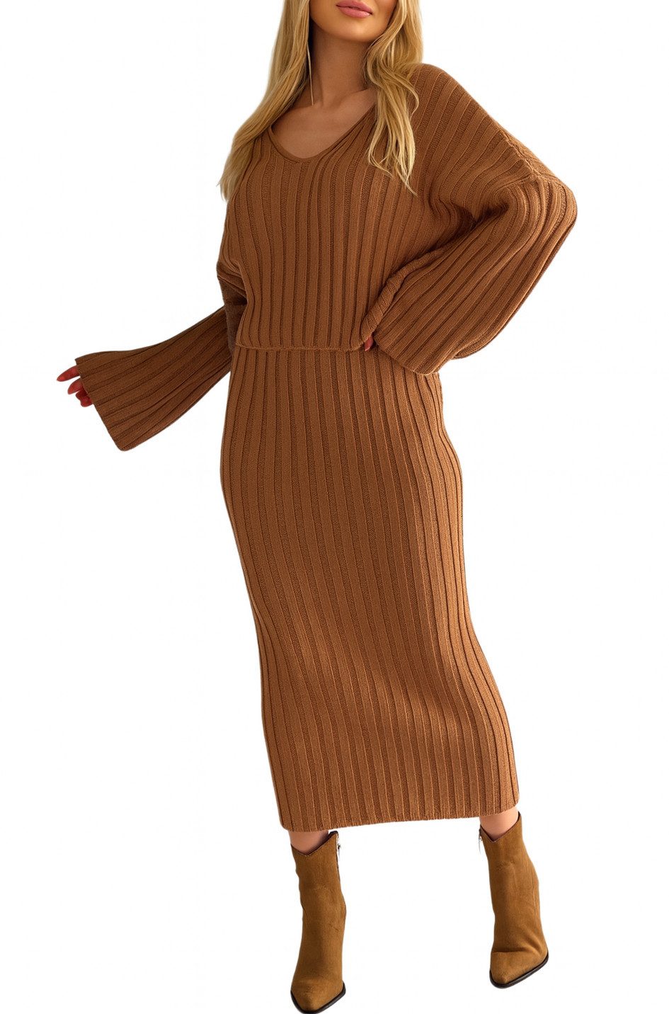 Mississhop Strickkleid Strickkleid Strickanzug Rock Pullover Damen M.3079