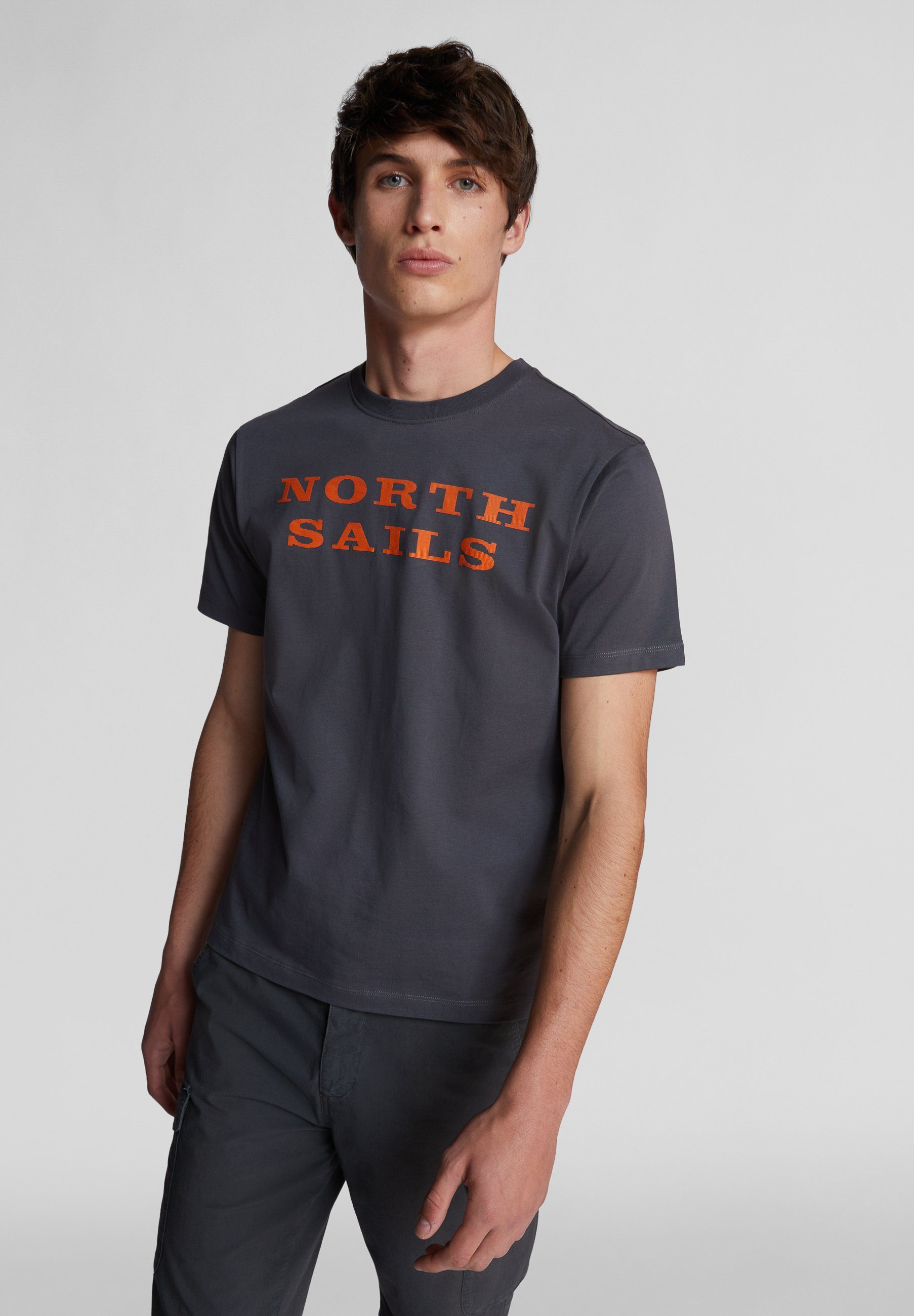 North Sails T-Shirt T-Shirt mit Schriftzug ASPHALT