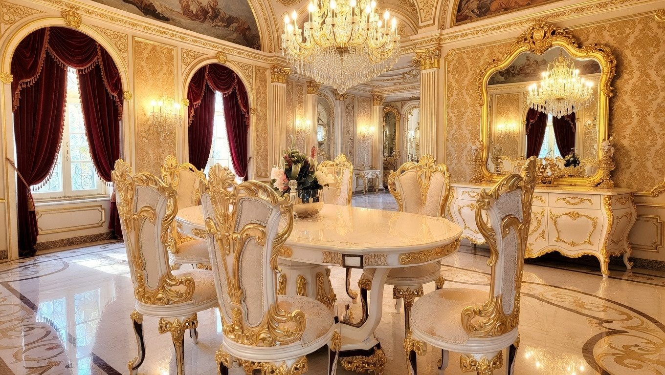 Xlmoebel Esstisch Luxuriöser Holz Tisch im Barockstil für das Esszimmer, Made in Europa
