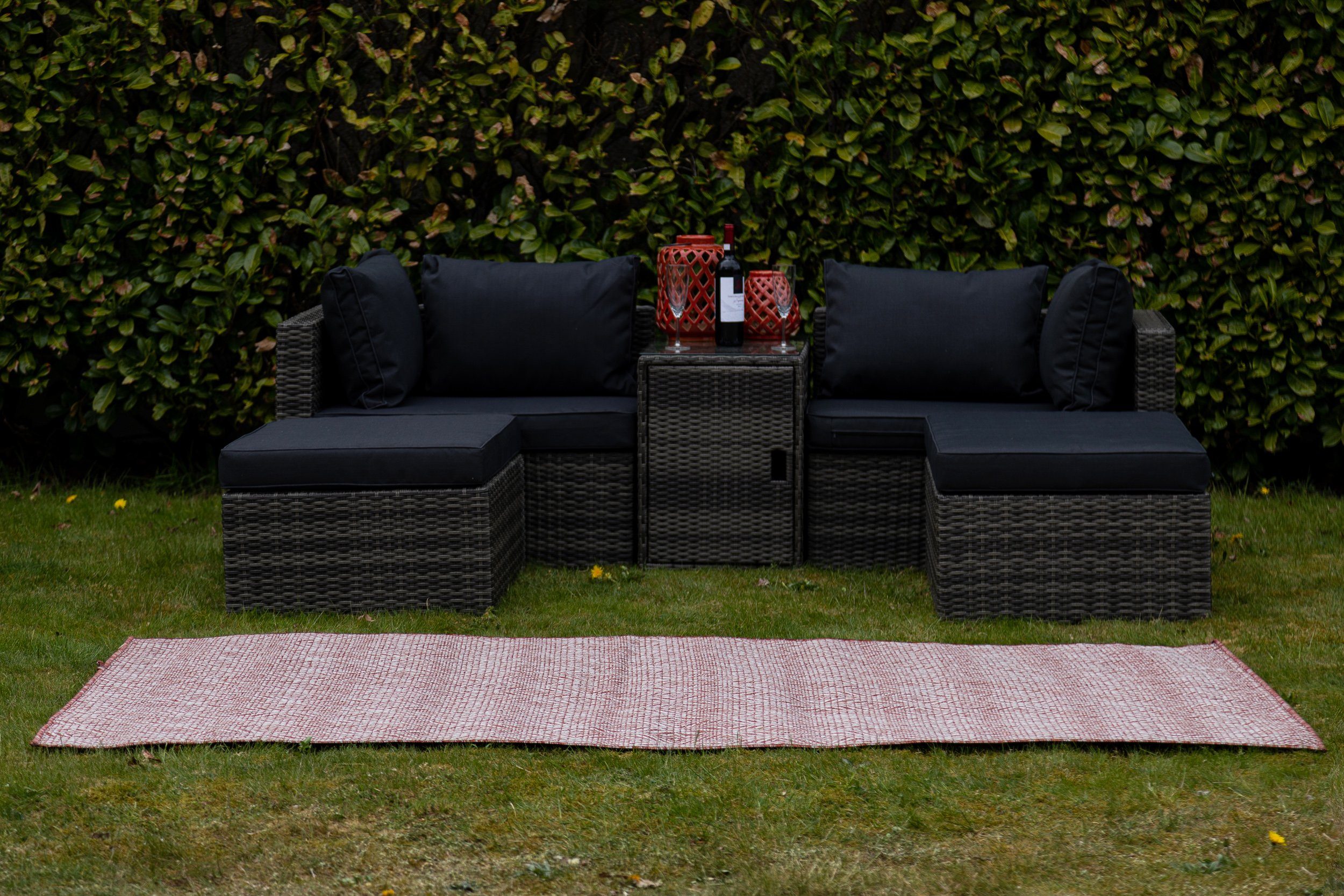 LebensWohnArt Teppich Teppich OUTDOOR CIATO Rechteckig Rostrot 150x245 cm, Höhe: 0.4064 mm