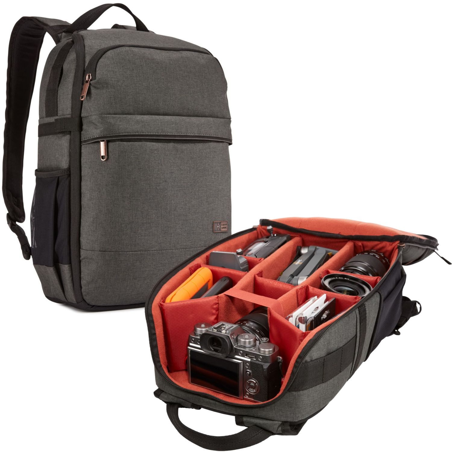 Case Logic Fotorucksack Kamera Foto Rucksack Tasche Era Obsidian Groß, Backpack passend für DSLR SLR DSLM Systemkamera Drohne + Zubehör