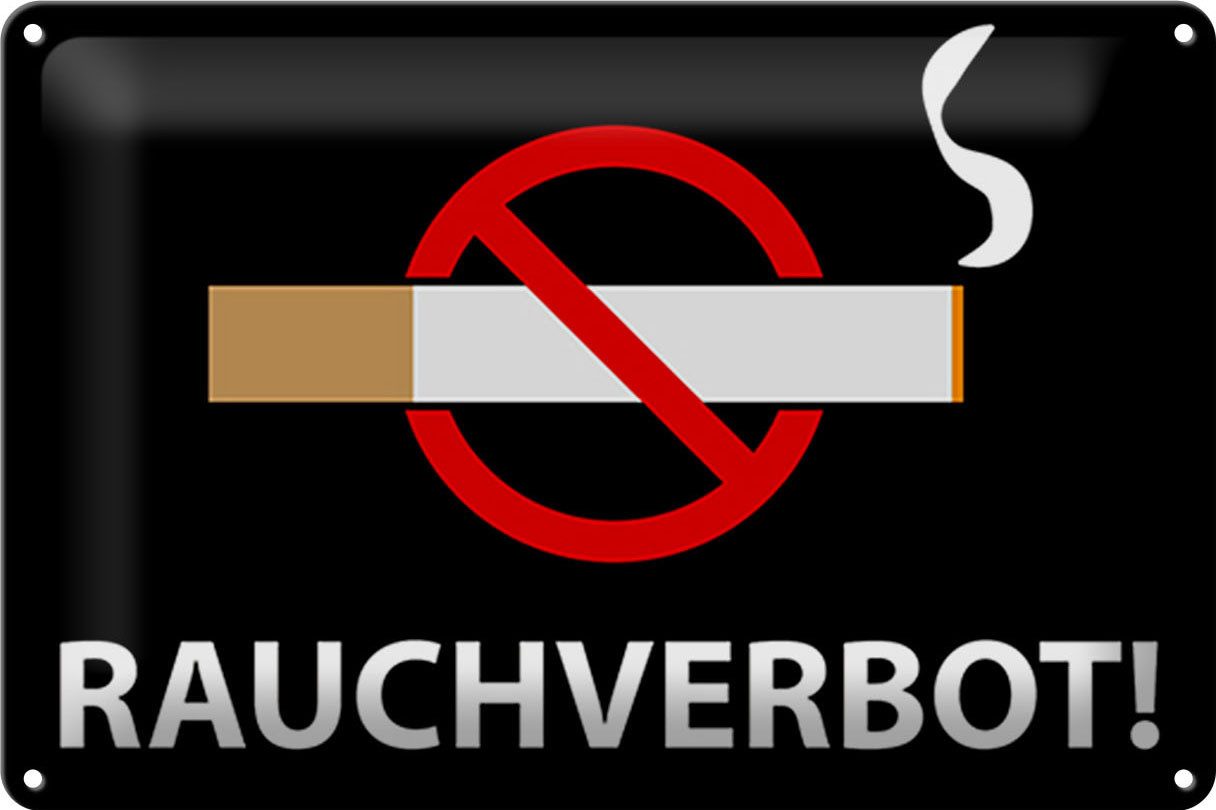 Metallschild Schild Blech 30x20cm - Made in Germany - Hinweis Rauchverbot Metall De