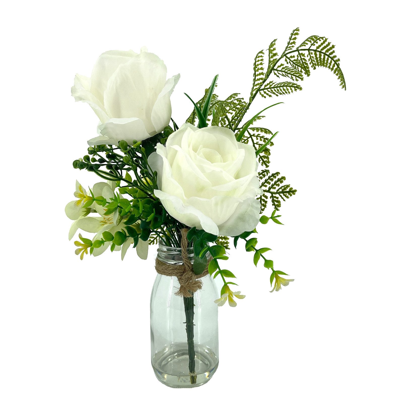 Kunstblume Kunstblume Rosen in Vase Leilani, NTK-Collection, Höhe 28 cm, Kunstpflanze Dekoration Rosen