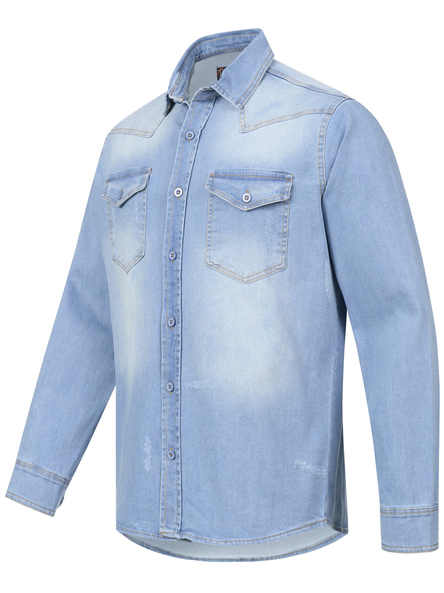 Rock Creek Jeanshemd Herren Jeans Hemd Regular Fit H-419