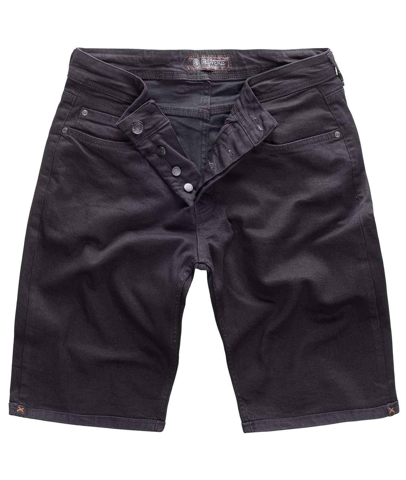 Jeansshorts Herren Jeansshorts Stonewashed Schwarz G-303