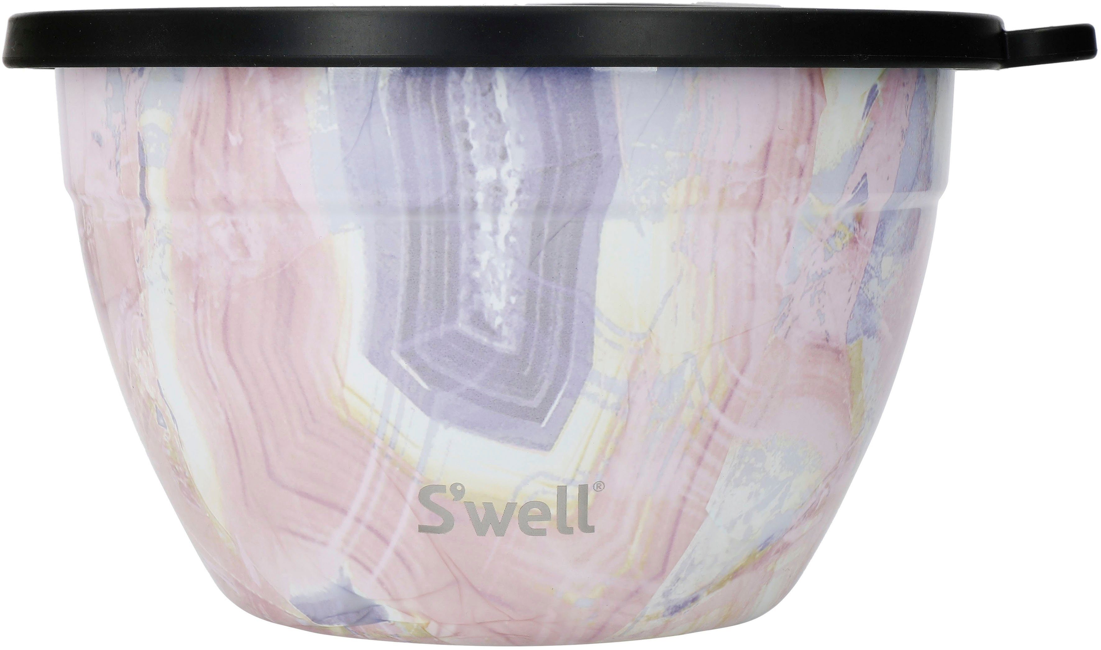 S'well Salatschüssel S'well Bowl vakuumisolierten Außenschale Kit, mit 1.9L, Edelstahl, Calacatta (3-tlg), Rose Gold Therma-S'well®-Technologie Salad Geode