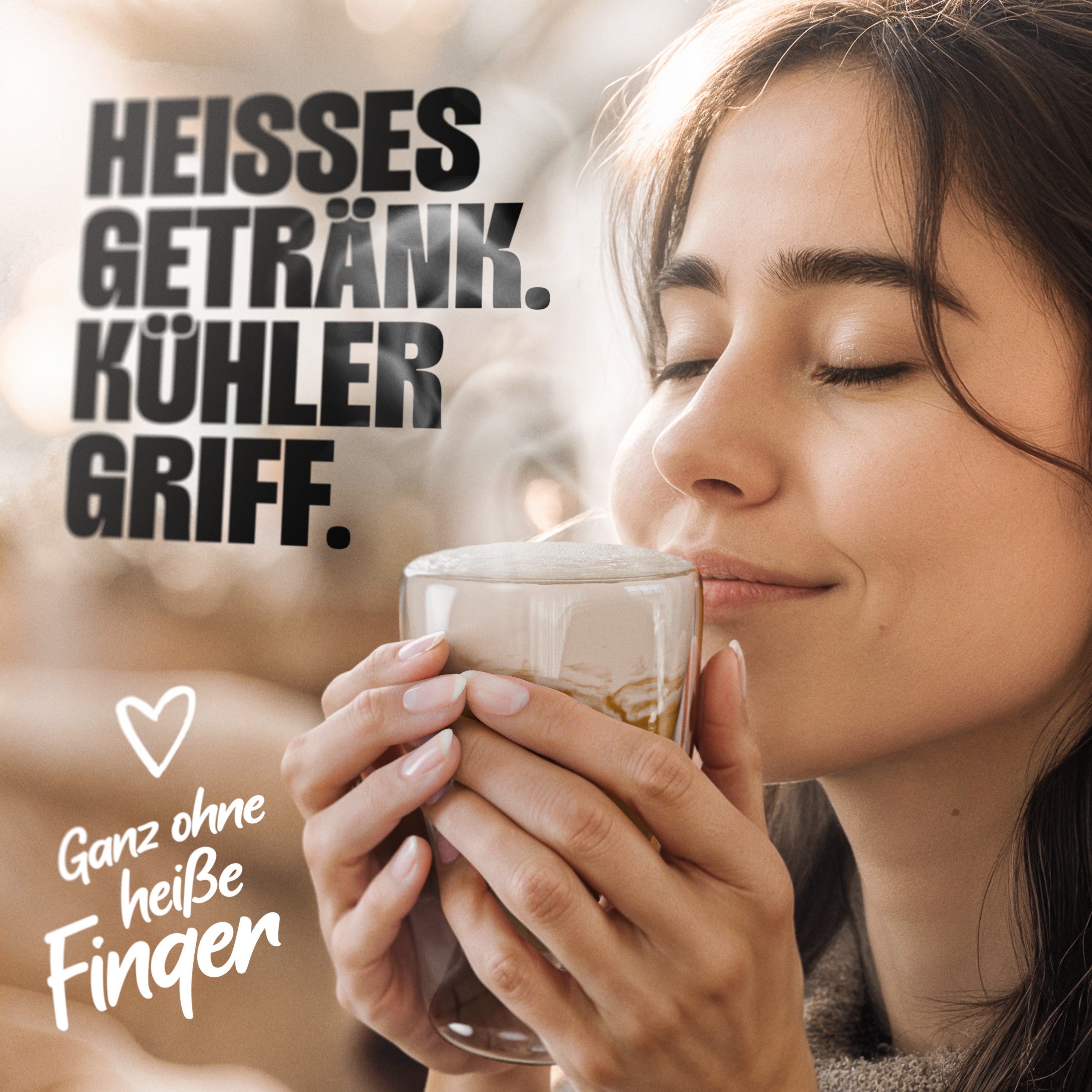 LAPRESO Latte-Macchiato-Glas Doppelwandig Thermogläser Kaffeegläser Set 300 ml, 7-tlg., Borosilikatglas, 6er Set – Bild 4 von 5