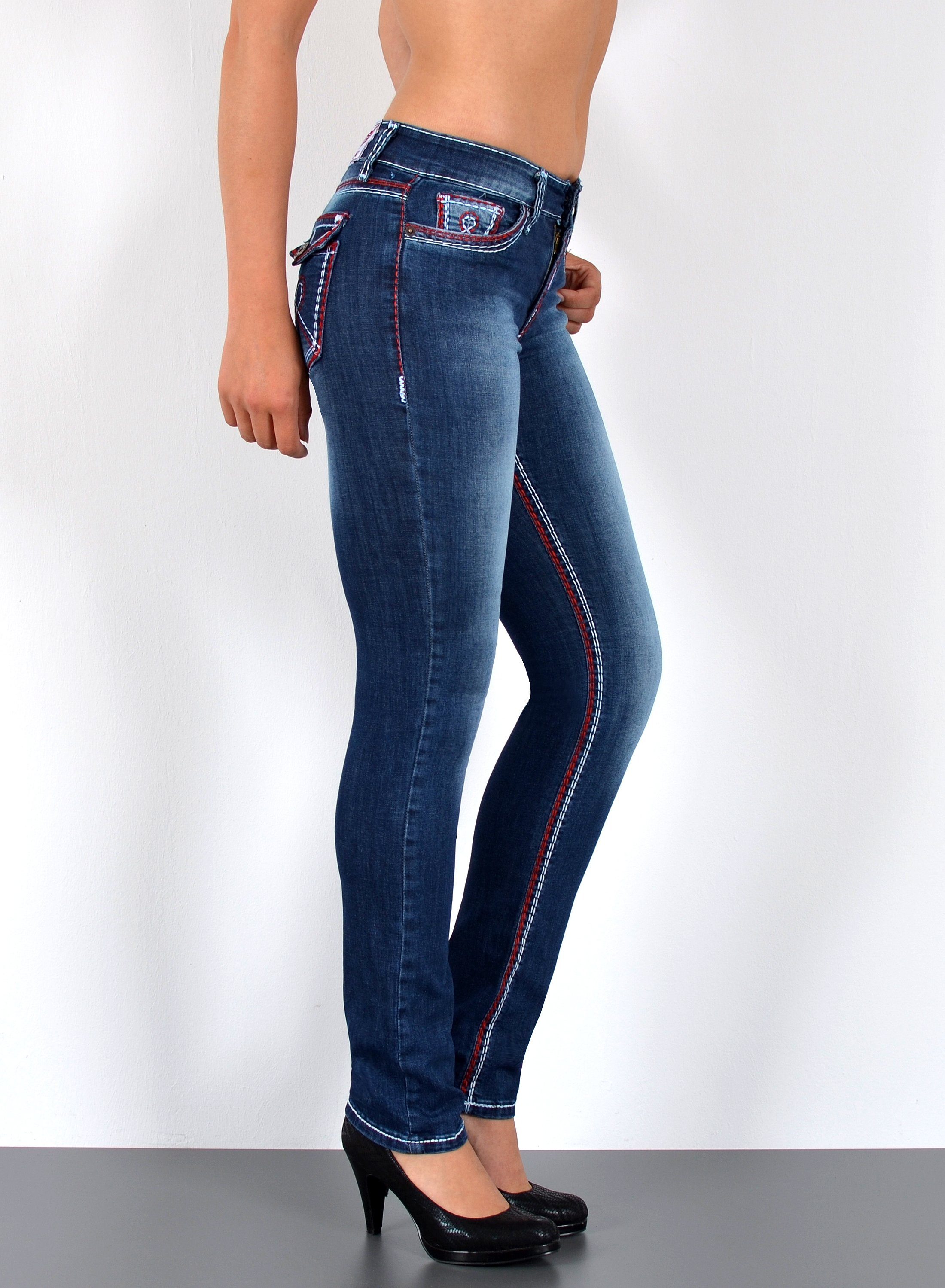 ESRA Straight-Jeans Damen Straight Jeans mit günstig online kaufen