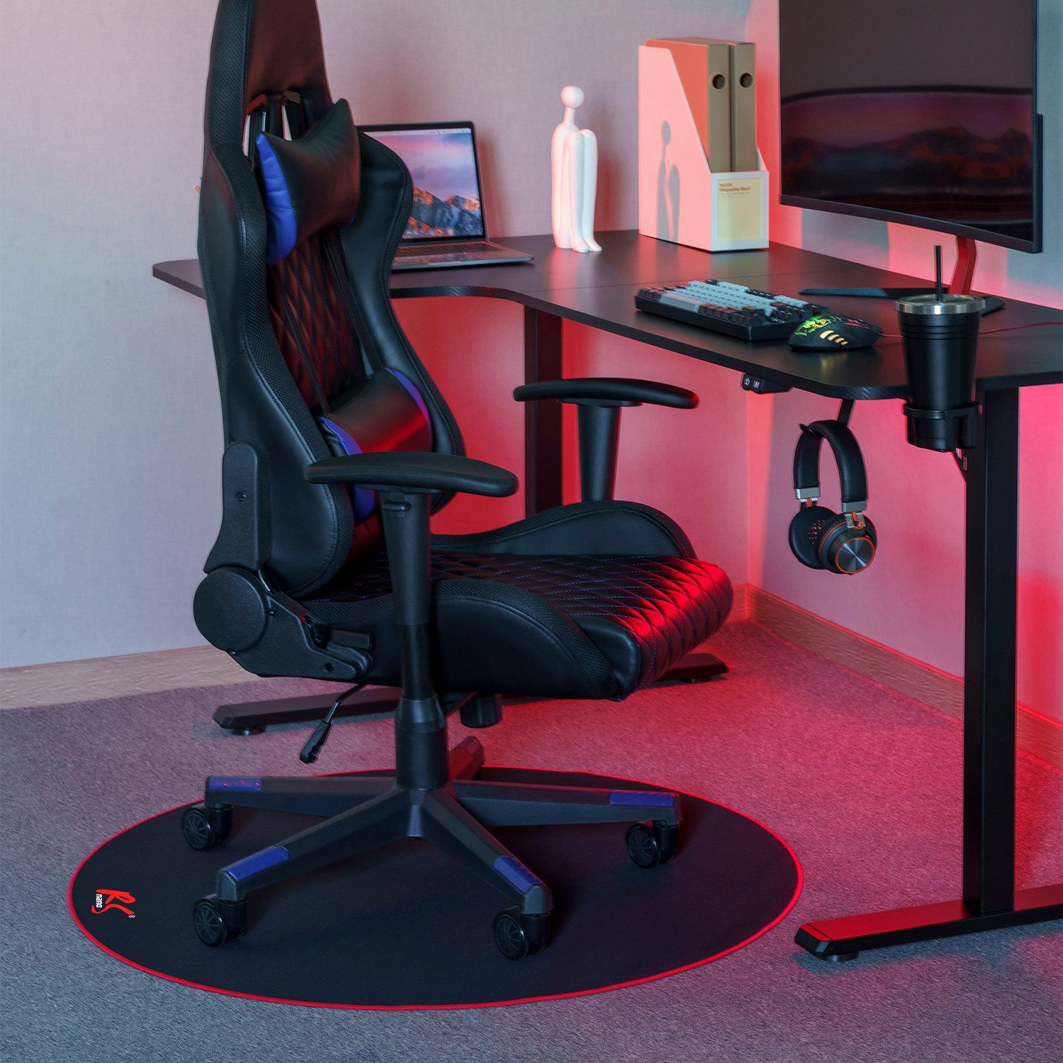 NanoRS Bodenschutzmatte RS172 Gaming Stuhlmatte Ø 100 cm Rund, 1-St., für Gaming- & Bürostühle Rutschfest Kratzfest – Bild 4 von 5