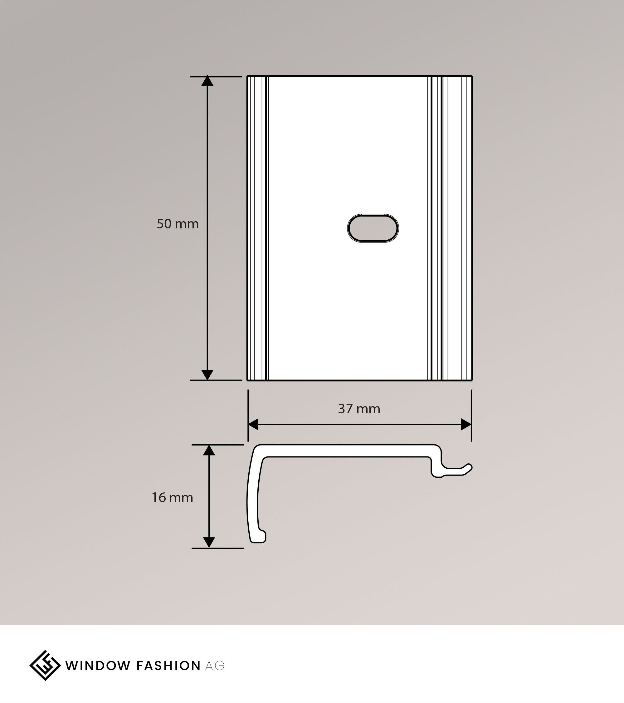 Gardinenbefestigungen Ersatzteile Verbindungsclip 2-spurig, 16x50mm weiß FASHION (1-St), HxB AG, WINDOW