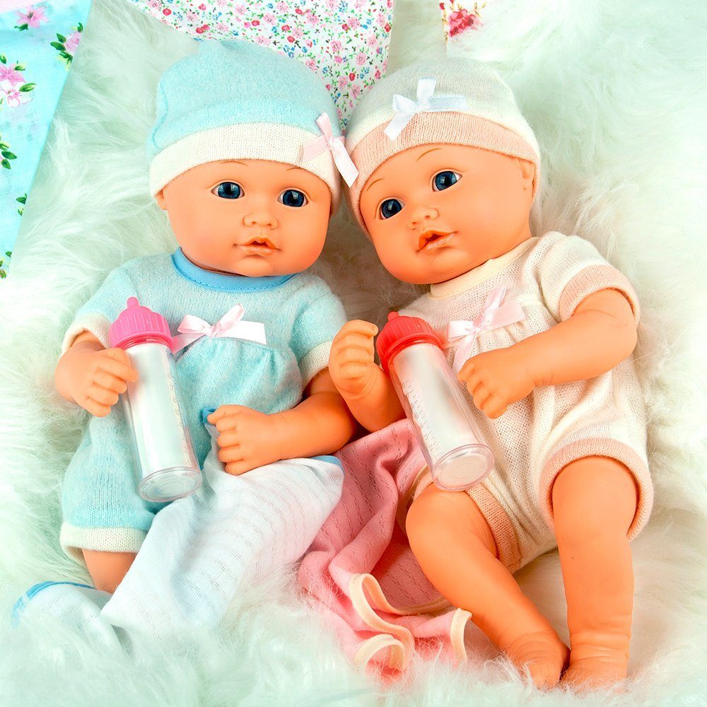 Babypuppen Babypuppe 30 2 mit Baby-Zwillinge, cm Set
