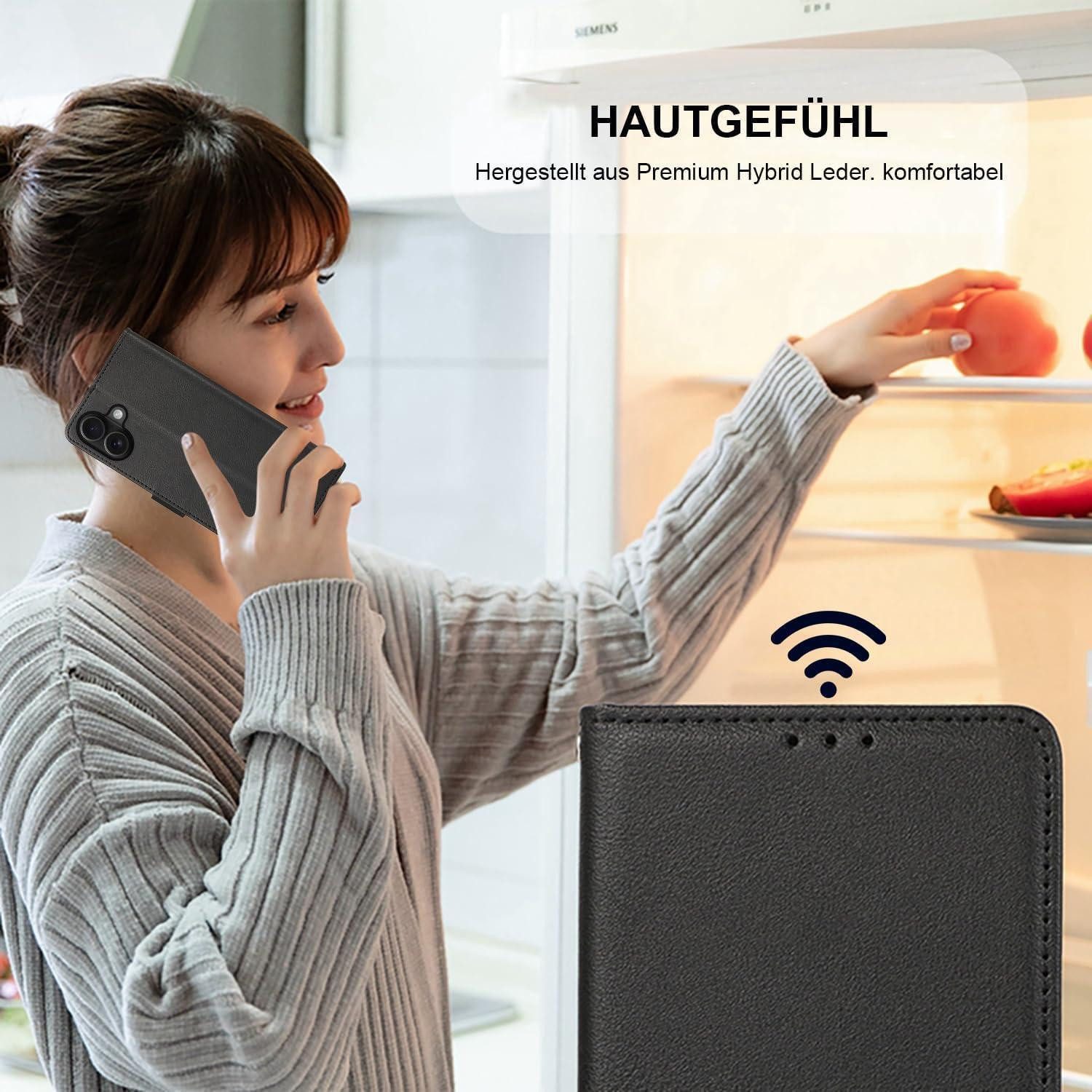 LuxusKollektion Flip Case Handyhülle iPhone 17 Klapphülle Kartenfach iPhone 17 Schwarz in – Bild 5 von 5