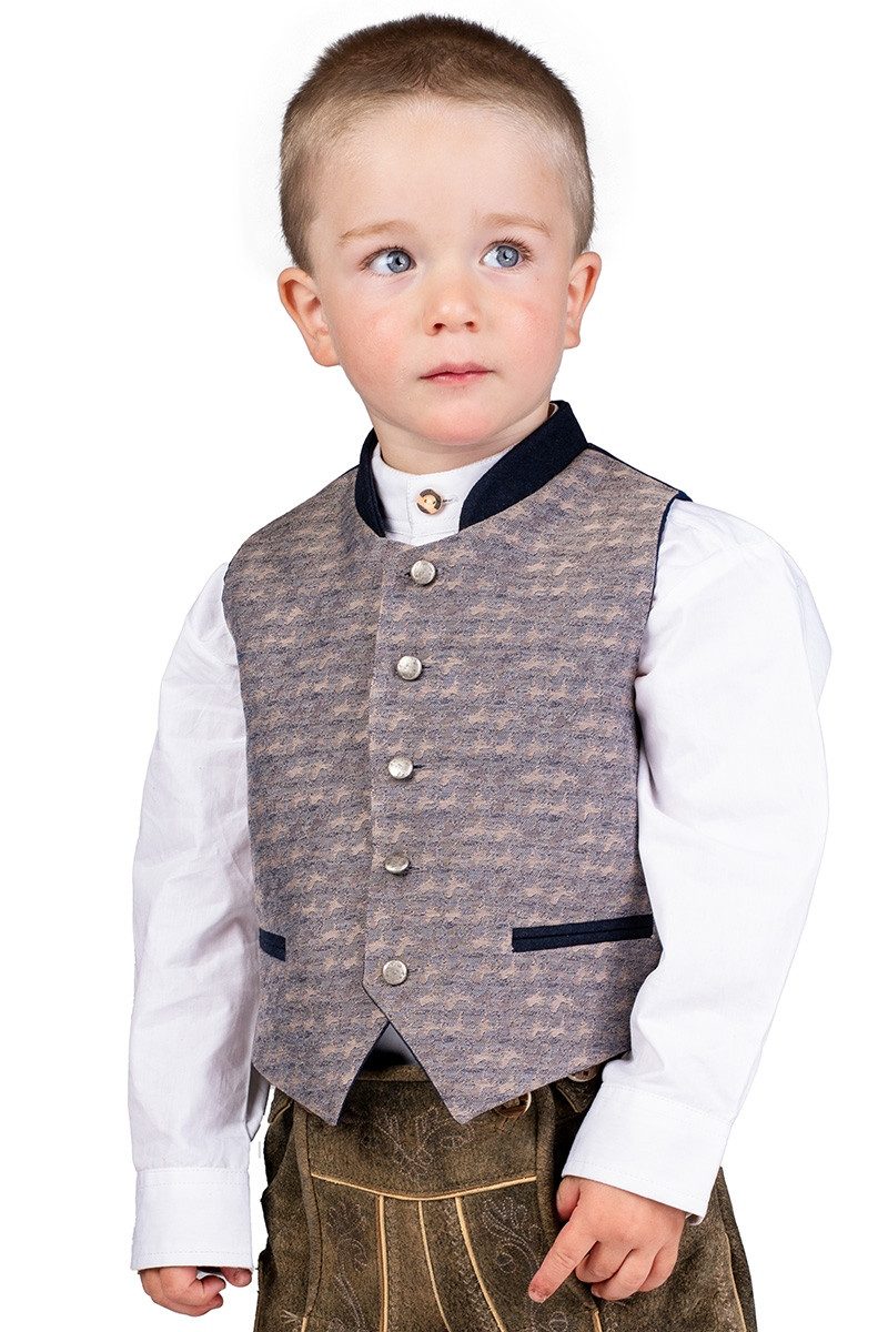 Isar-Trachten Trachtenhemd Kinderhemd - MAXL - weiß/beige