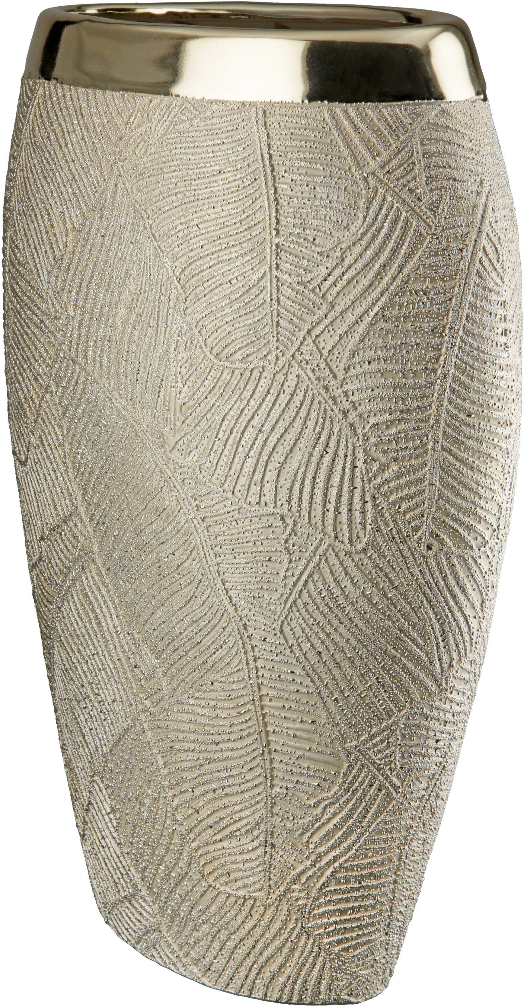 GILDE Dekovase Cascade, aus Keramik, Höhe ca. cm 35