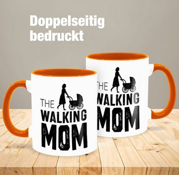 Shirtracer Tasse The walking Mom - Mütter Kinderwagen Geschenk Geburt Lustig, Keramik, Mama