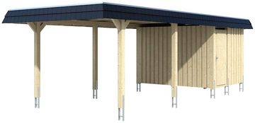 Skanholz Einzelcarport Wendland, BxT: 362x870 cm, 206 cm Einfahrtshöhe