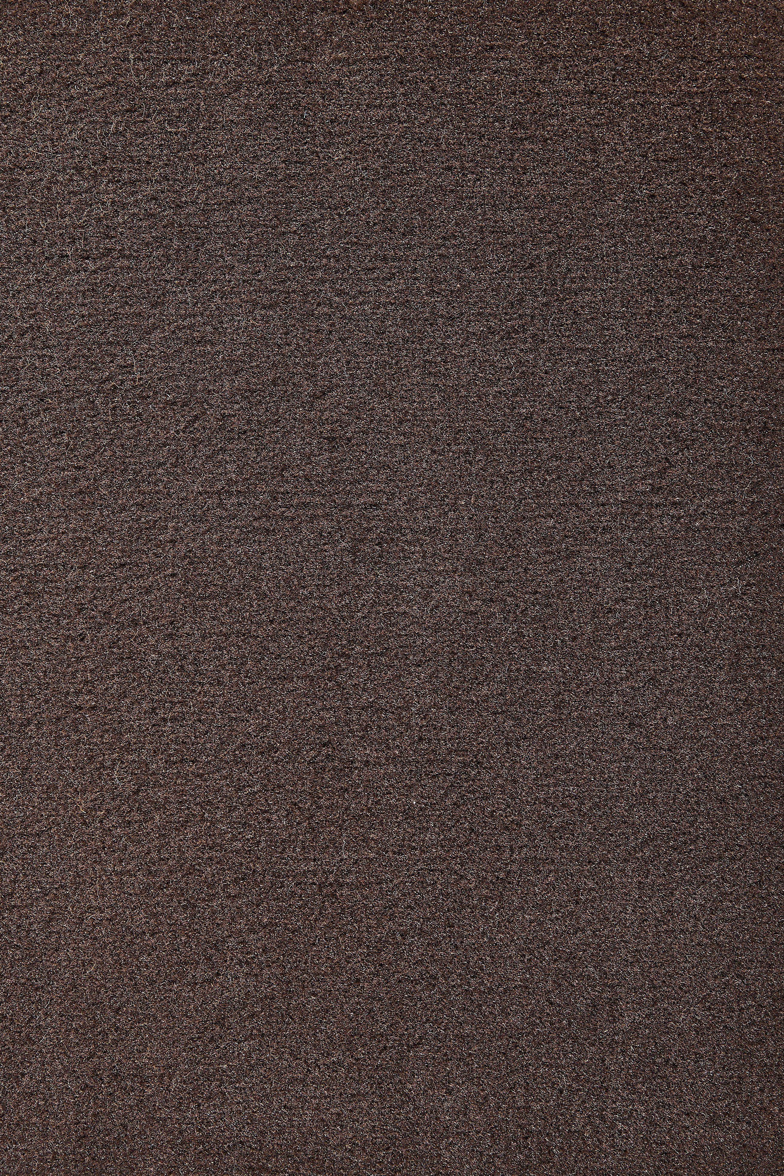 Teppichboden Coupon Velours Kira, Andiamo, rechteckig, Höhe: 8 mm, Uni Farben, Breite 400 cm, strapazierfähig, pflegeleicht, Wohnzimmer schoko