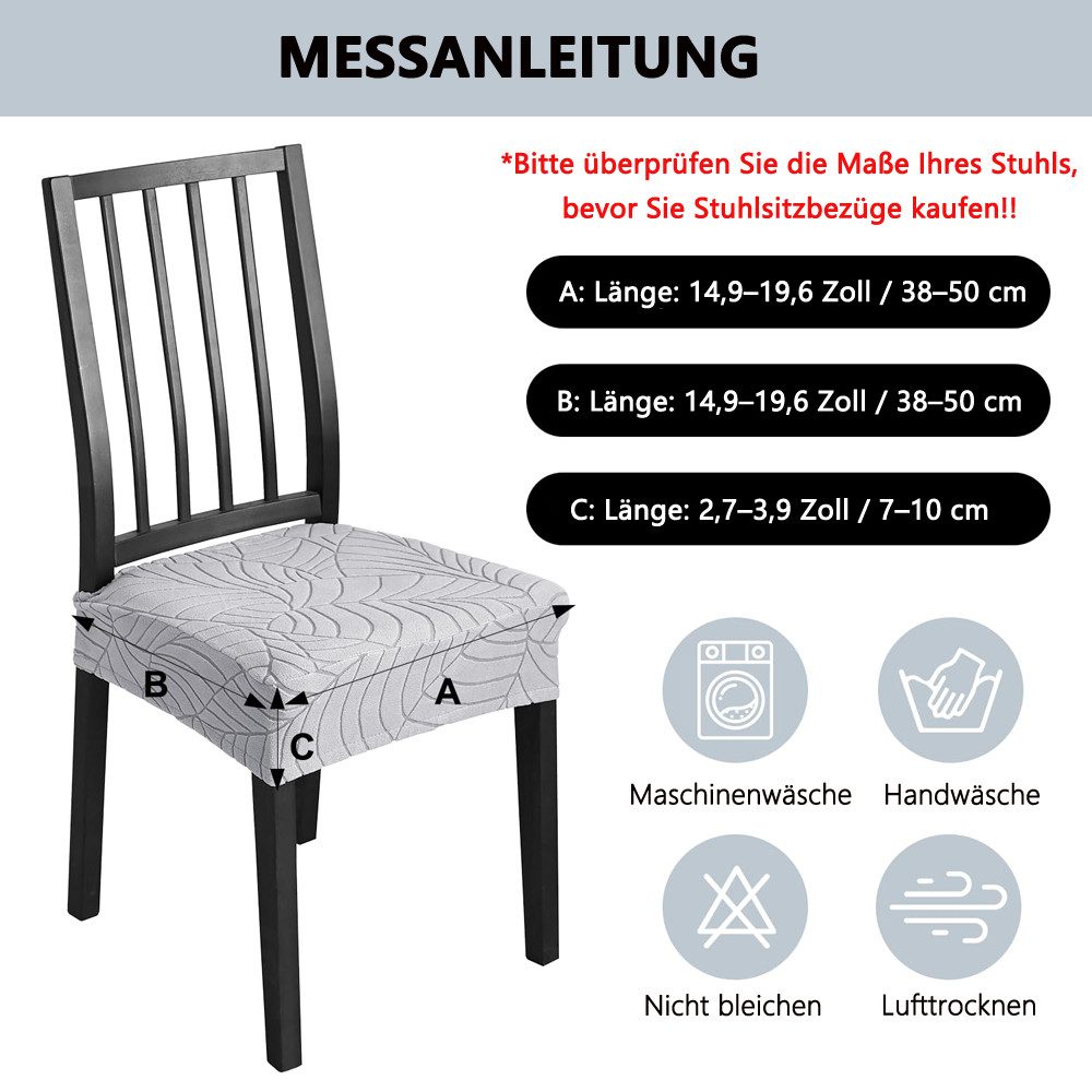 Agger Stuhlbezug Stuhlhussen Esszimmerstuhl Sitzbezug Stretch-Sitzbezüge Abnehmbar, Waschbar Stuhlhussen Sitzschutzbezug für Zuhause, Hotel, Bankett – Bild 3 von 5