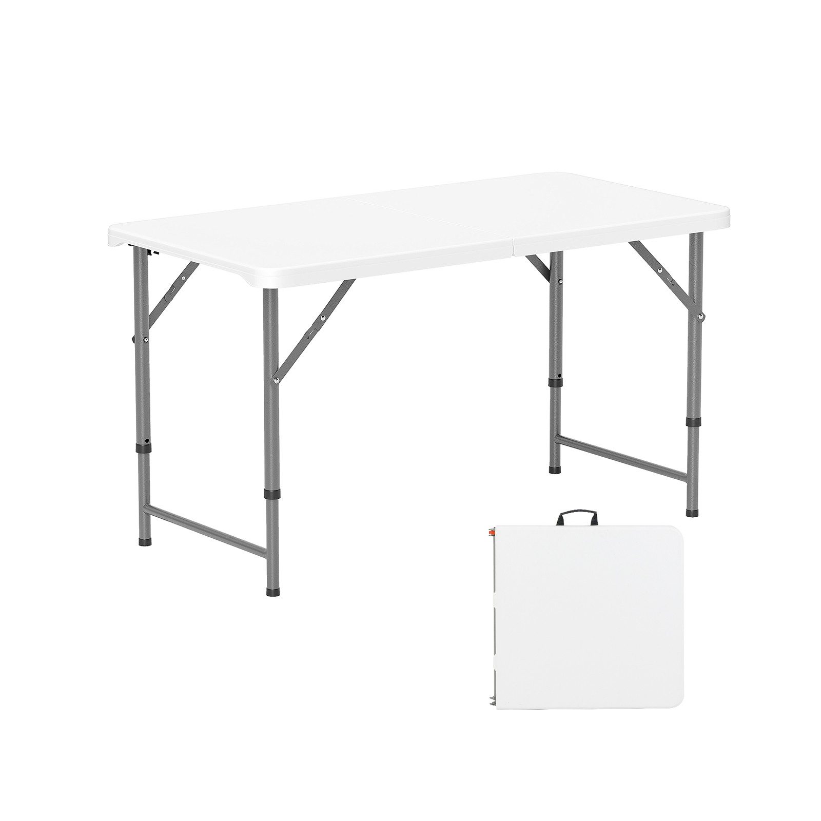 KOMFOTTEU Campingtisch, Klapptisch höhenverstellbar, mit Tragegriff, 122 x 61 x 74 cm