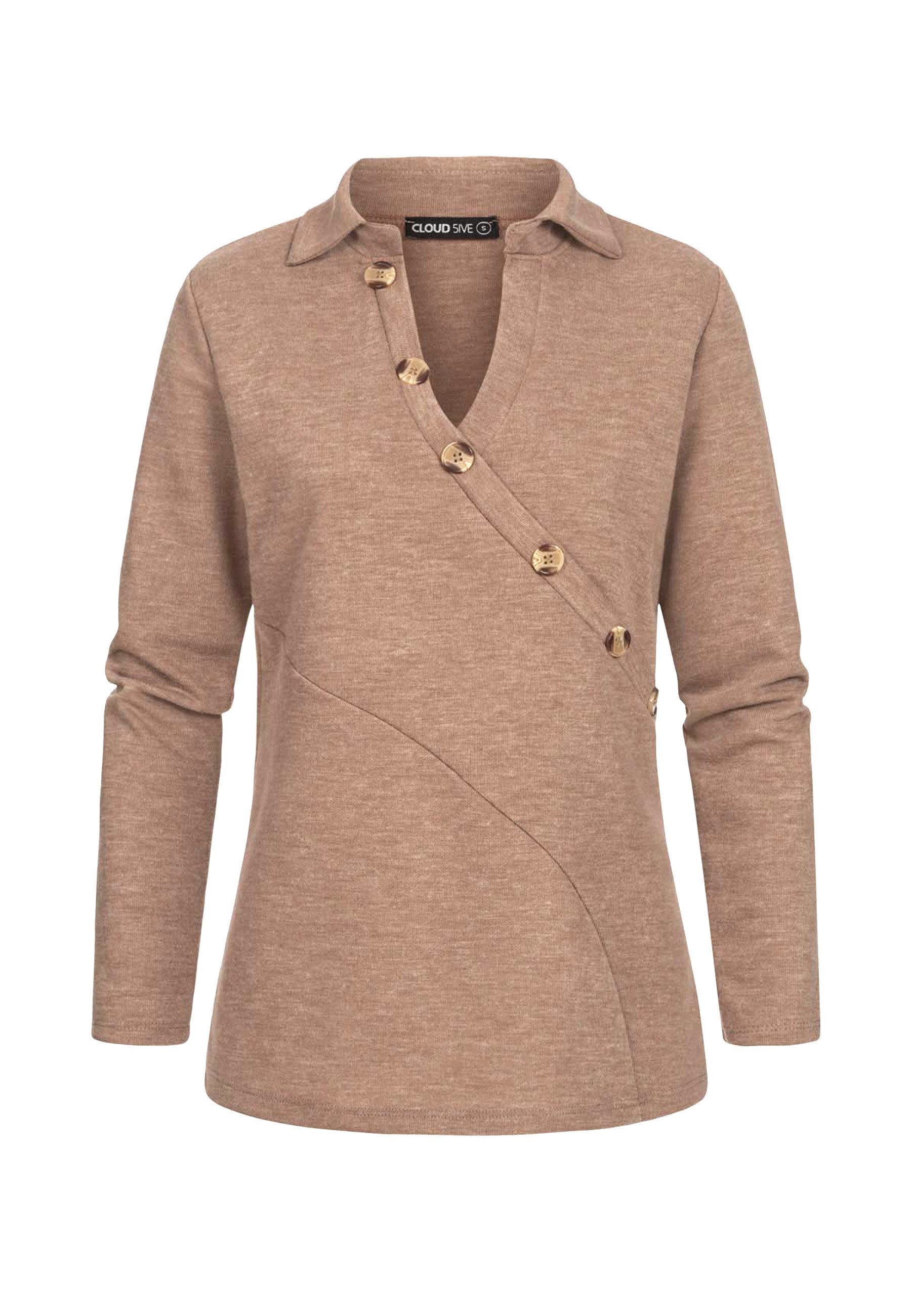 CLOUD 5IVE Bolero CLOUD 5IVE Pullover mit asymetrischer Knopfleiste (1-tlg)