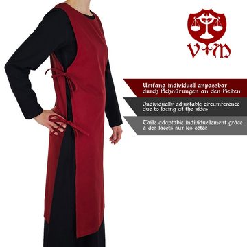 Vehi Mercatus Burgfräulein-Kostüm Klassisches Wikinger Überkleid rot "Lykke" XL
