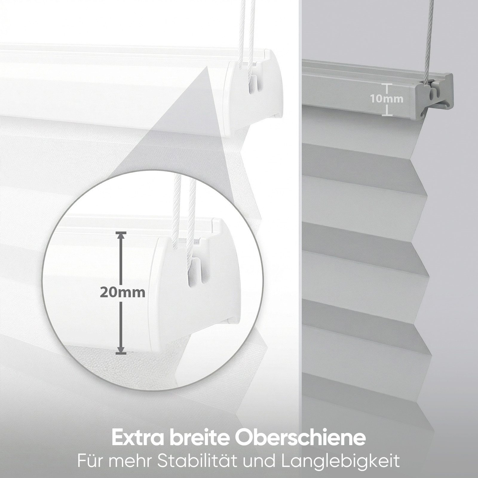 Sekey Plissee NEU Plissee mit 4-fach Spannsystem Klemmfix ohne Bohren für Fenster, blickdicht, Klemmfix, Faltenstore Klemmfix Lichtschutz & Sichtschutz, 4-fach nachspannbar