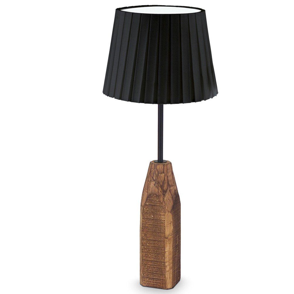 Retro Braun, Tischleuchte Forest Licht-Trend mit Schwarz Holz-Tischleuchte Vintage Look