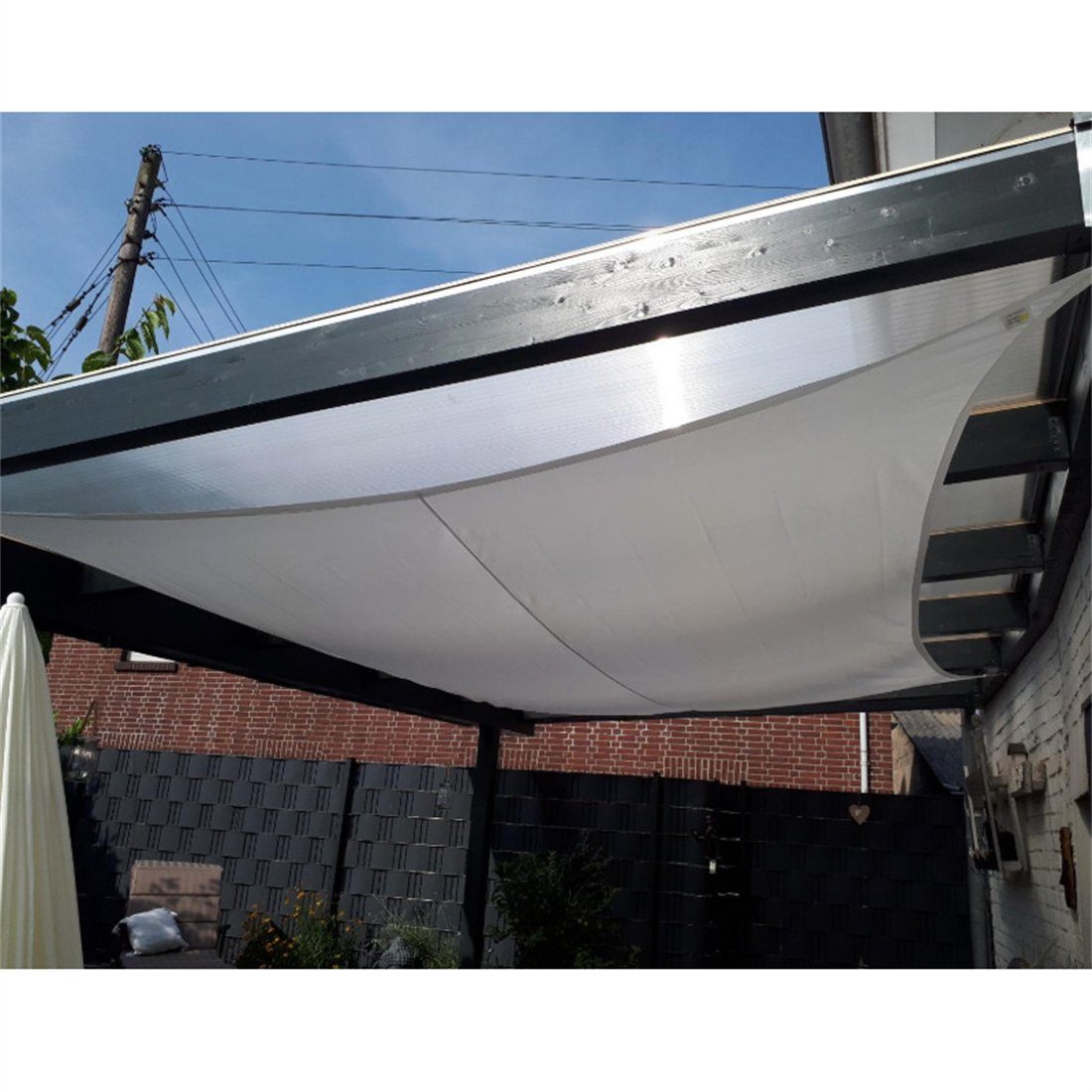 YOOdy~ 2x2m PES Polyester Windschutz Sonnenschutz Sonnensegel 100% Sonnensegel Khaki