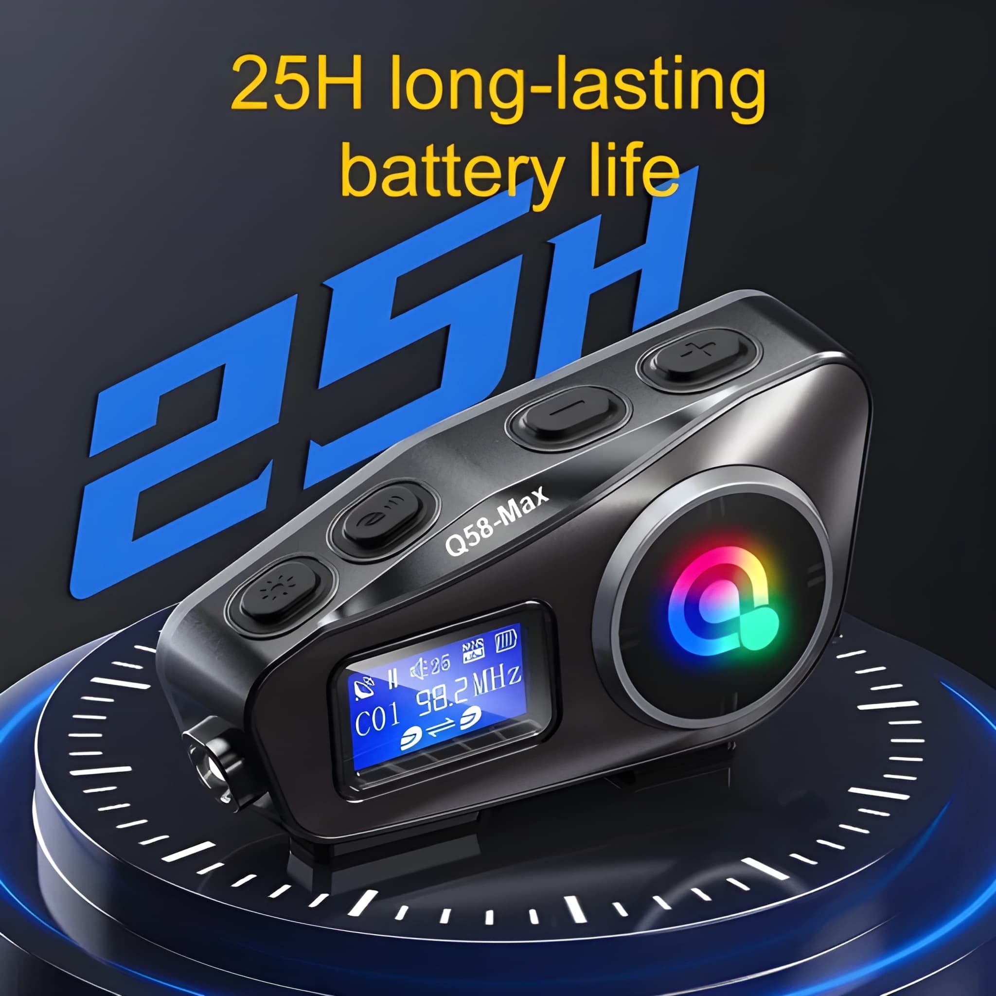 Athlix Motorrad Headset Bluetooth wasserdicht Radio Geräuschunterdrückung Motorrad-Navigationsgerät (500m Reichweite, KI-Sprachassistent, IP65 wasserdicht)