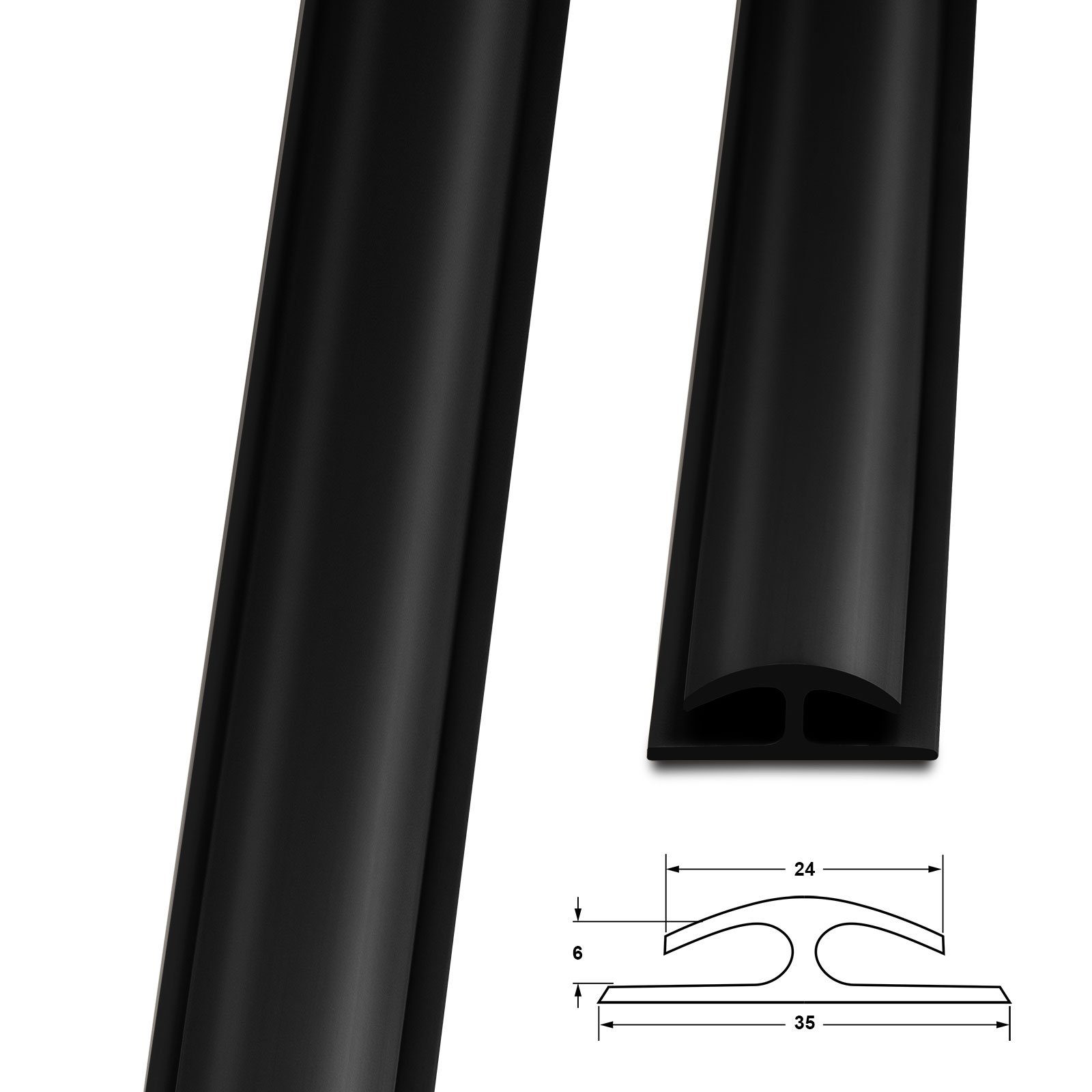Karat Abschlussleiste Doppeleinfassleiste Julia, 3 Farben, 24 x 35 x 6 mm, Selbstklebendes Acrylband, PVC, Selbstklebend