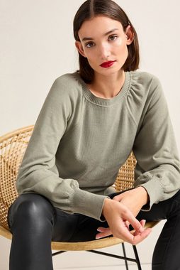 Next Rundhalspullover Pullover mit Puffärmeln (1-tlg)