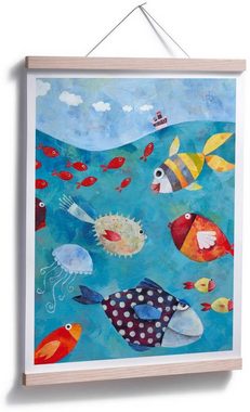 Wall-Art Poster Märchen Wandbilder Fische im Meer, Fisch & Meeresfrüchte (1 St), Poster ohne Bilderrahmen