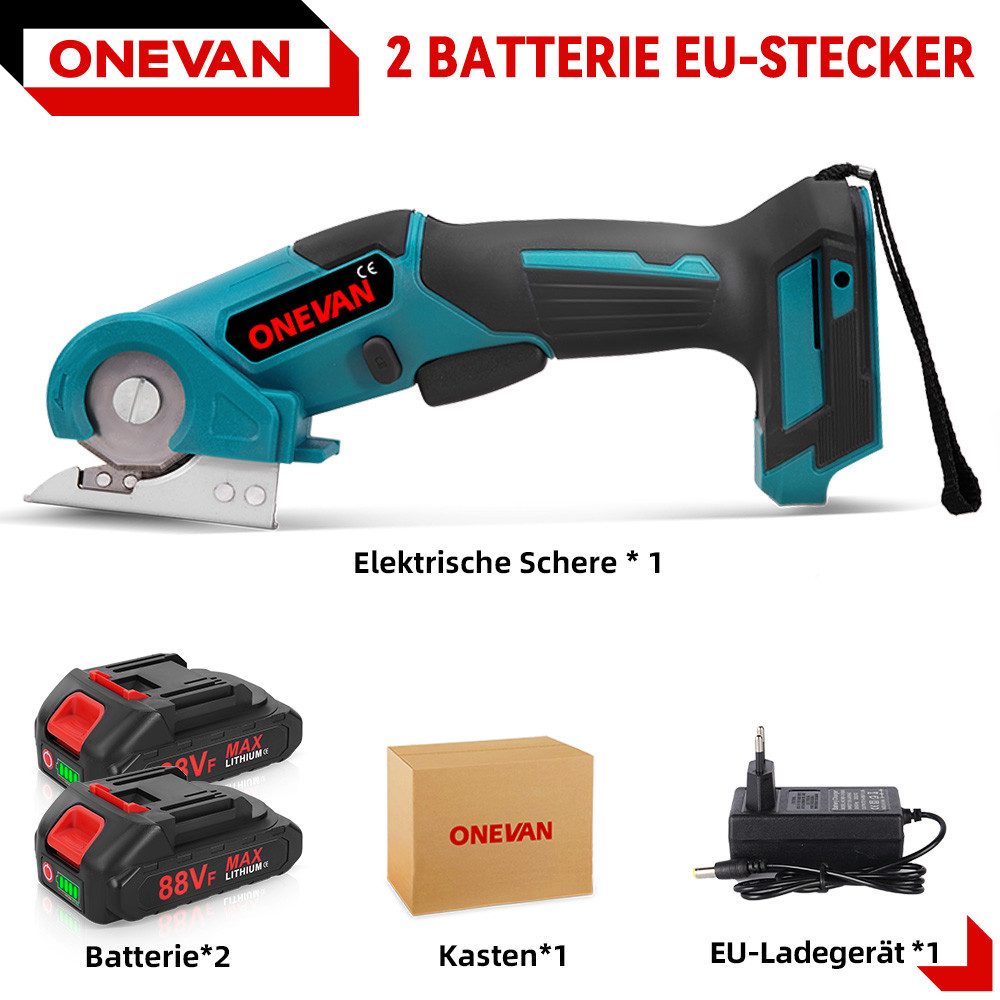 ONEVAN Akku-Universalschere Elektrische Schere Set Akkuschere Stoffschere m günstig online kaufen