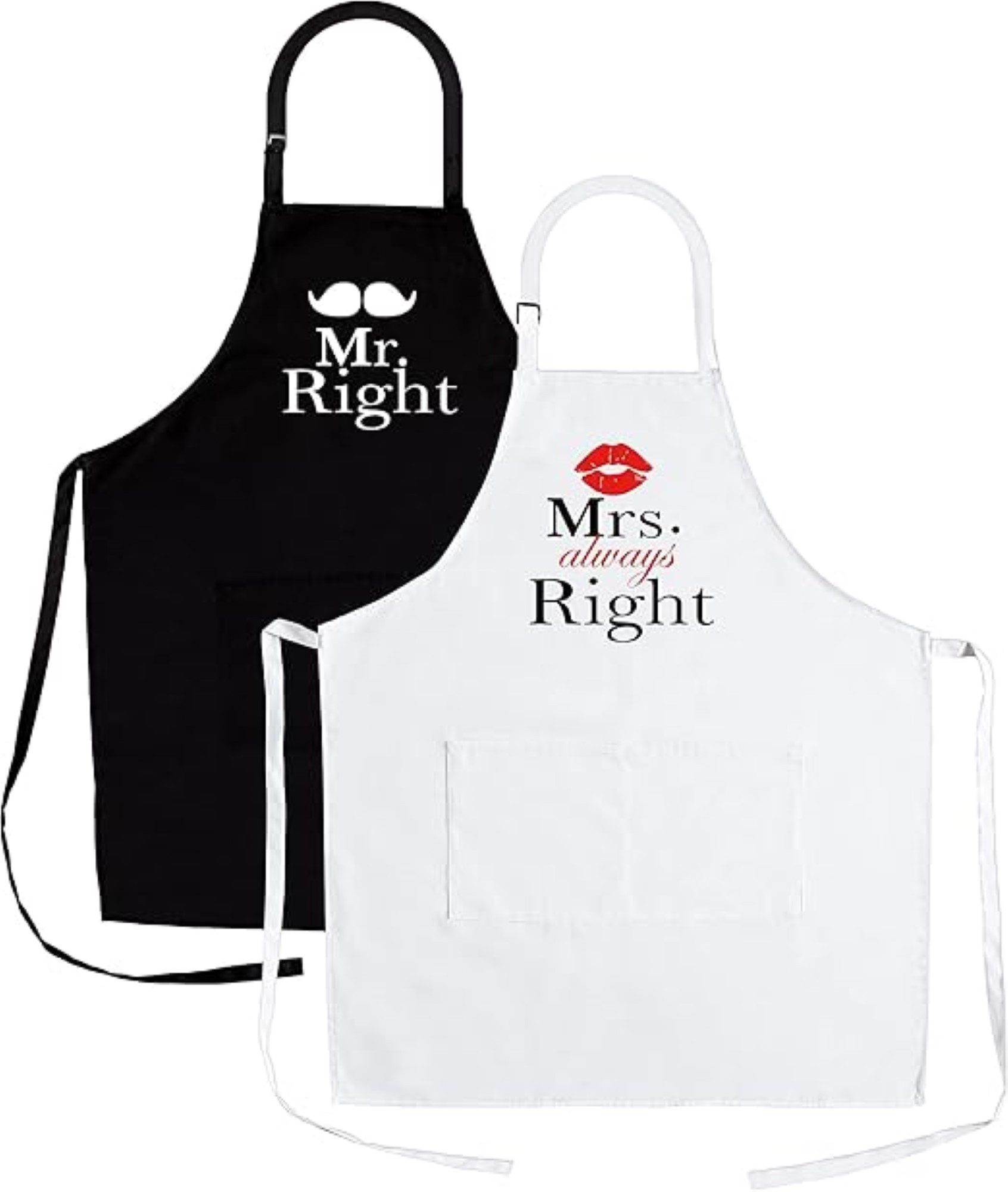 nomsum Kochschürze -Set aus Polyester für Paare in Schwarz und Weiß 2-teilig OneSize