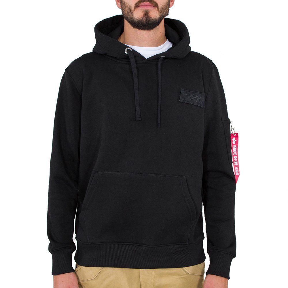 Industries black/white Red Alpha Hoodie Herren Hoodie Alpha Stripe Industries