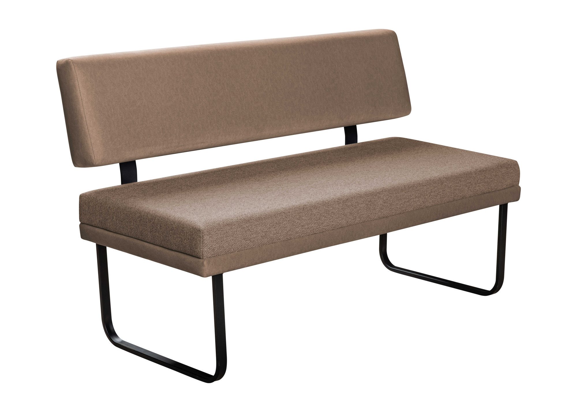 OTTO home Sitzbank Gabi Esszimmerbank, Bank, Küchenbank, Polsterbank, Gestell aus matt-schwarzem Flachmetall, stabil, 2-Stoff-Design