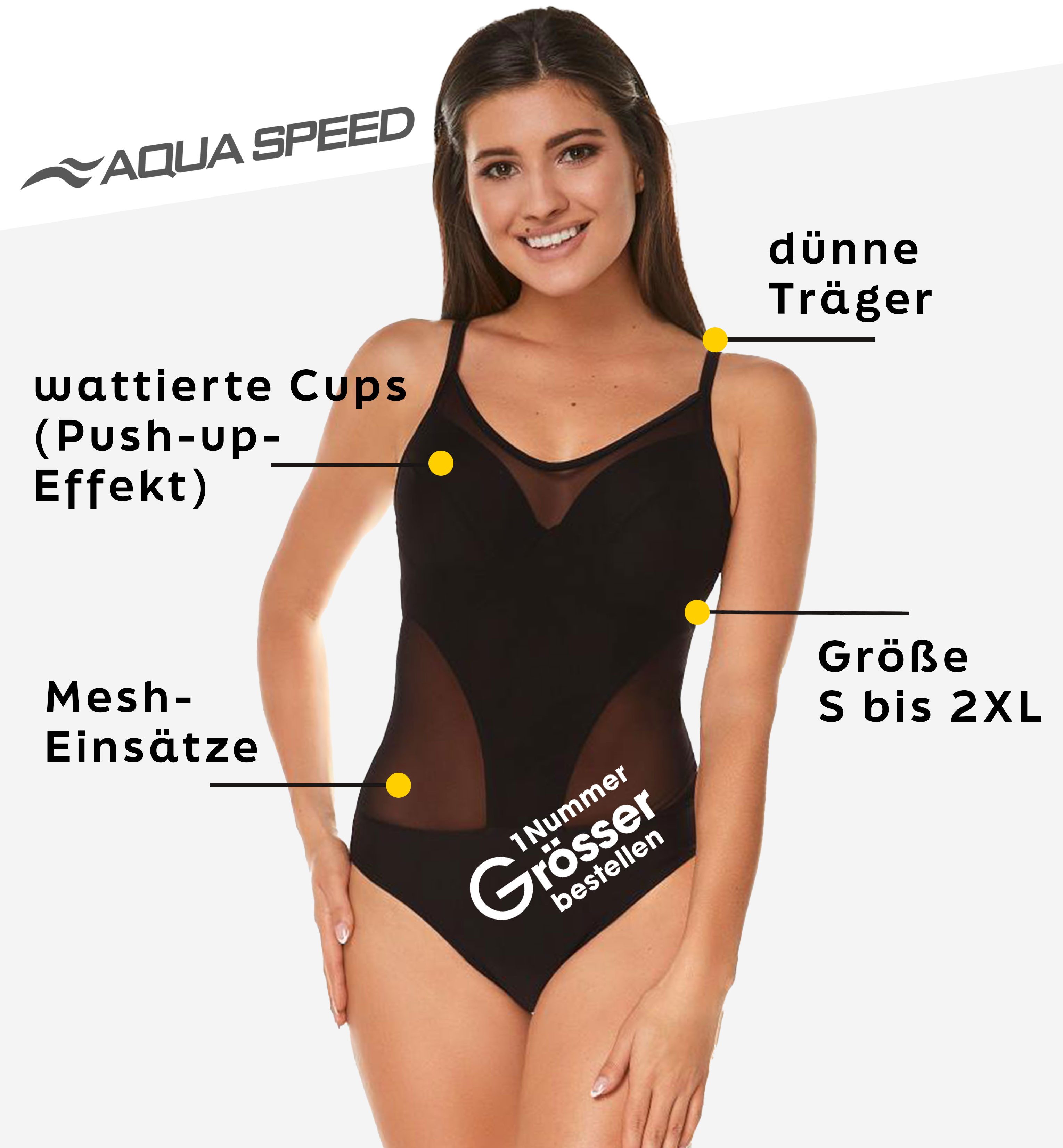 Aqua Speed Badeanzug Evelyn Badeanzug für Damen Damenbadeanzug einteilig el günstig online kaufen