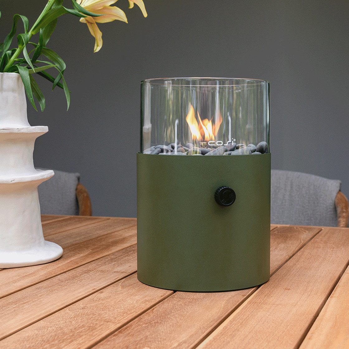 COSI Tischfeuer Cosifire Tischfeuer COSISCOOP XL moss green, Ø 20,5x30cm