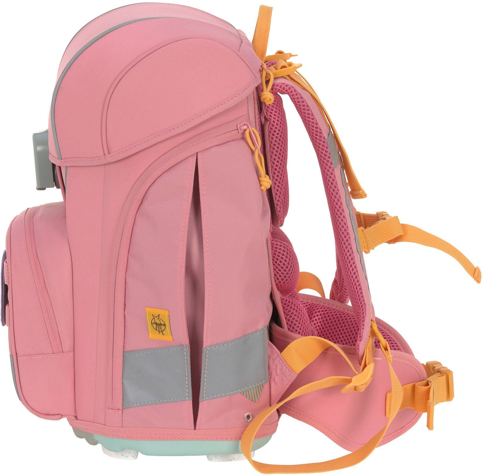 LÄSSIG Schulranzen Unique, Boxy, Pink (Set, 7-tlg), PETA-approved vegan; aus recycelten PET-Flaschen