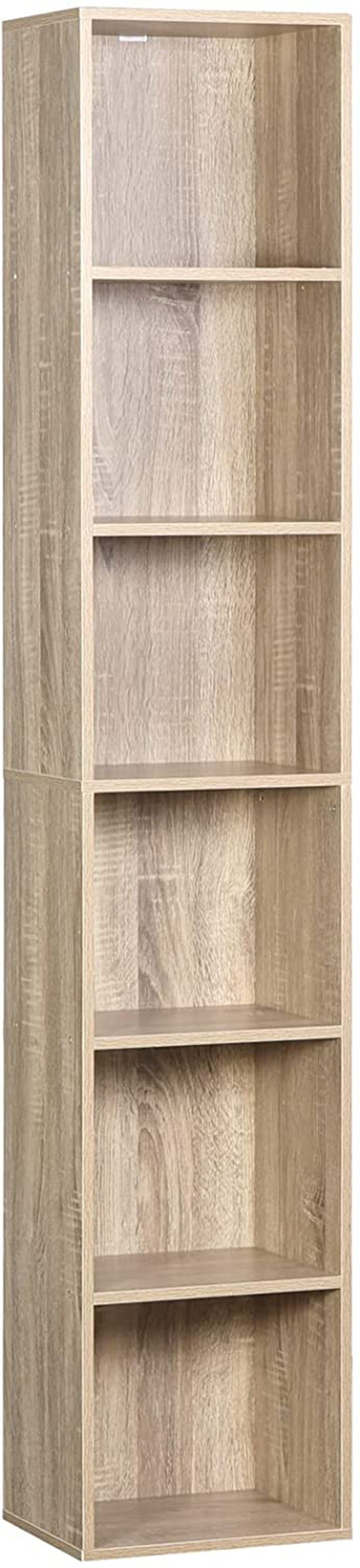 Aktenschrank, 30x24x158,5cm Bücherregal, Fächer, MDF, Helleiche Woltu 1-tlg., 6