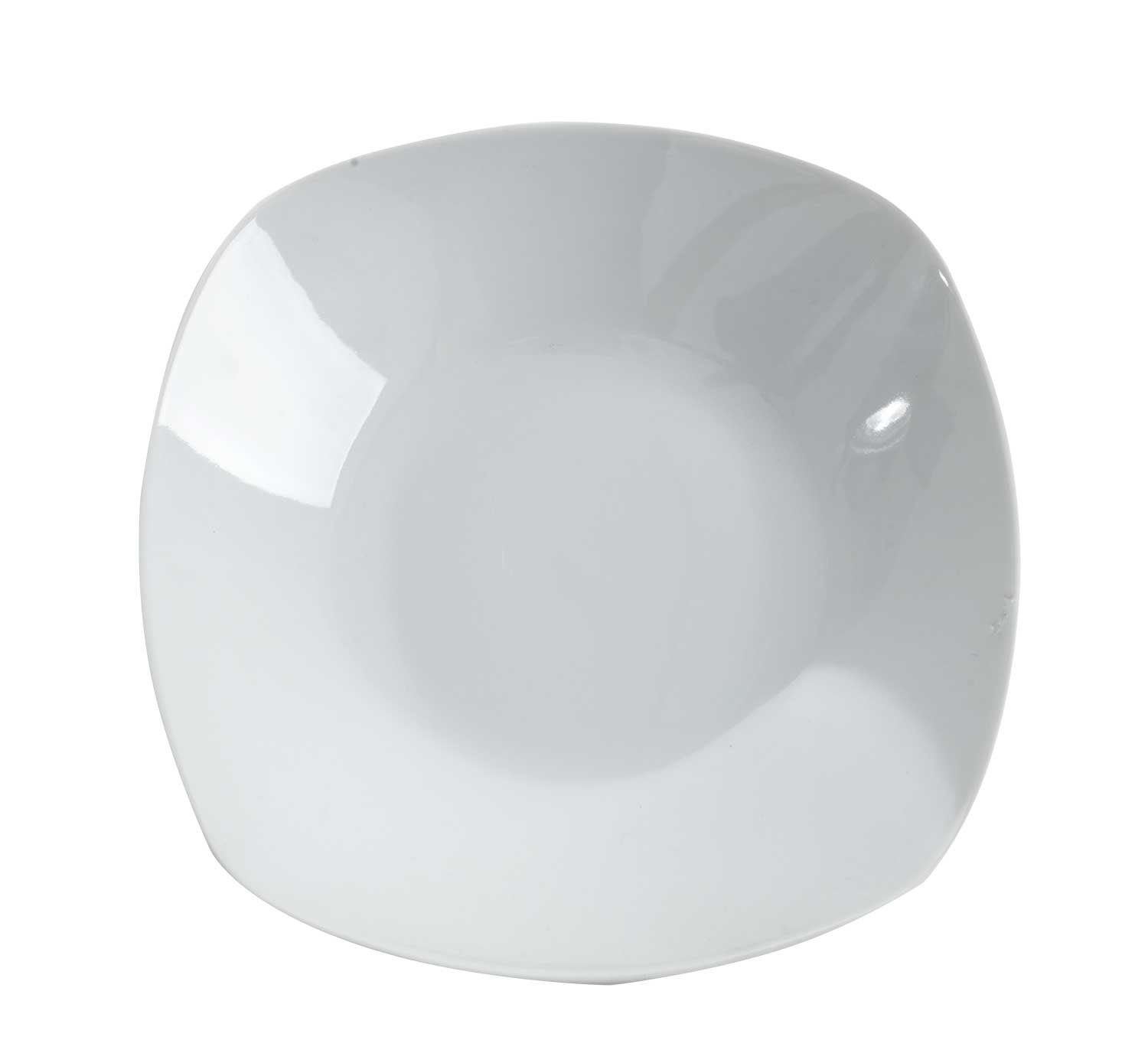 Home4You Suppenteller, Weiß, Porzellan, 22 x 22 cm, Eckig, (1 St), Spülmaschinengeeignet, Mikrowellengeeignet