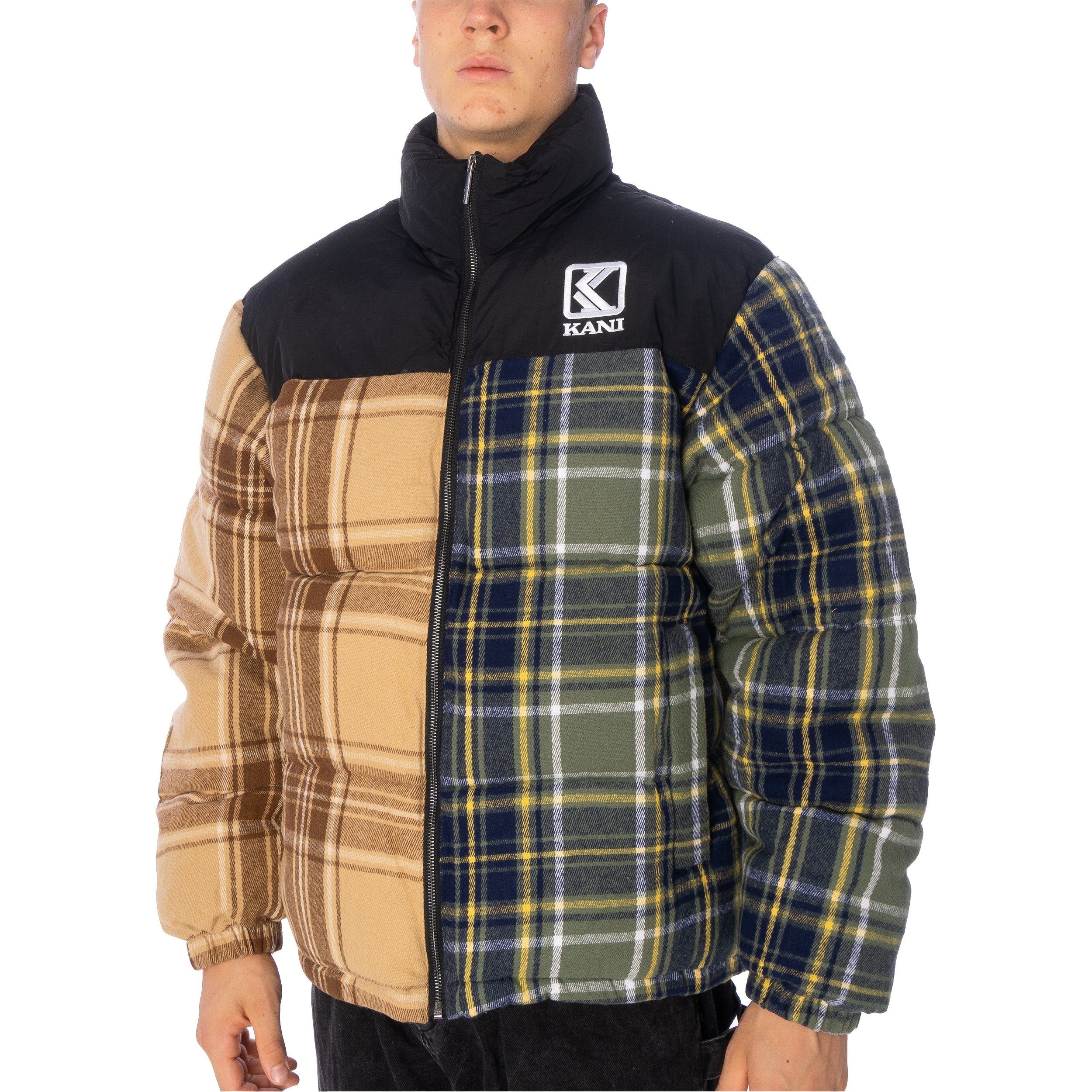 Manteau Carhartt Homme Karl Kani RETRO REVERSIBLE BLOCK PUFFER JACKET UNISEX - Übergangsjacke KK OG Flannel Block Puffer Jacket