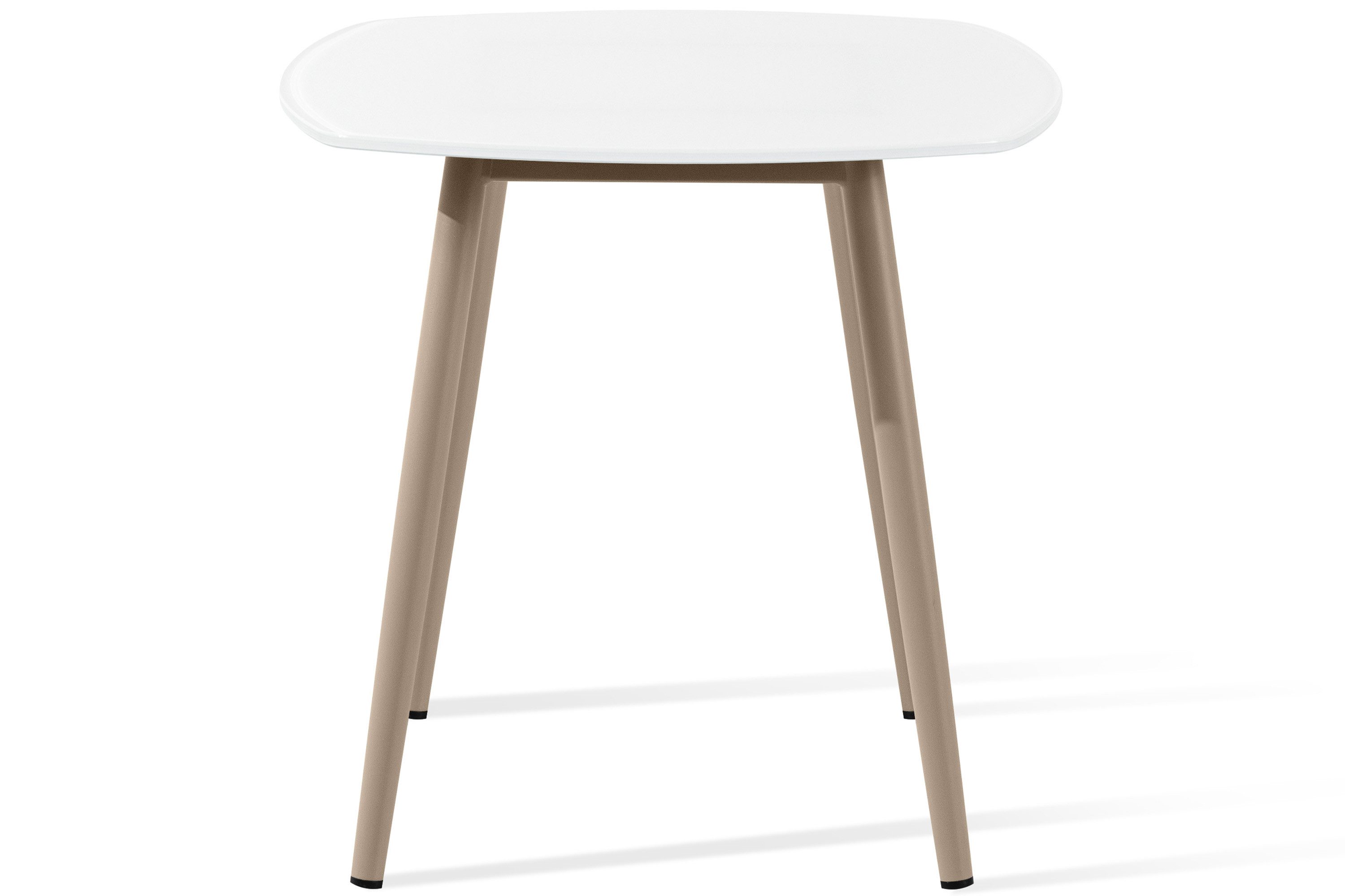 KONSIMO® Gartentisch SOLIS Balkontisch, Stahlgestell, hergestellt in der EU, Tischplatte aus gehärtetem Glas, Modern, pflegeleicht