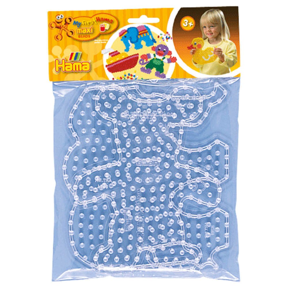 Hama Perlen Bügelperlen Hama Beutel mit 2 Maxi-Stiftplatten, Elefant & Teddy