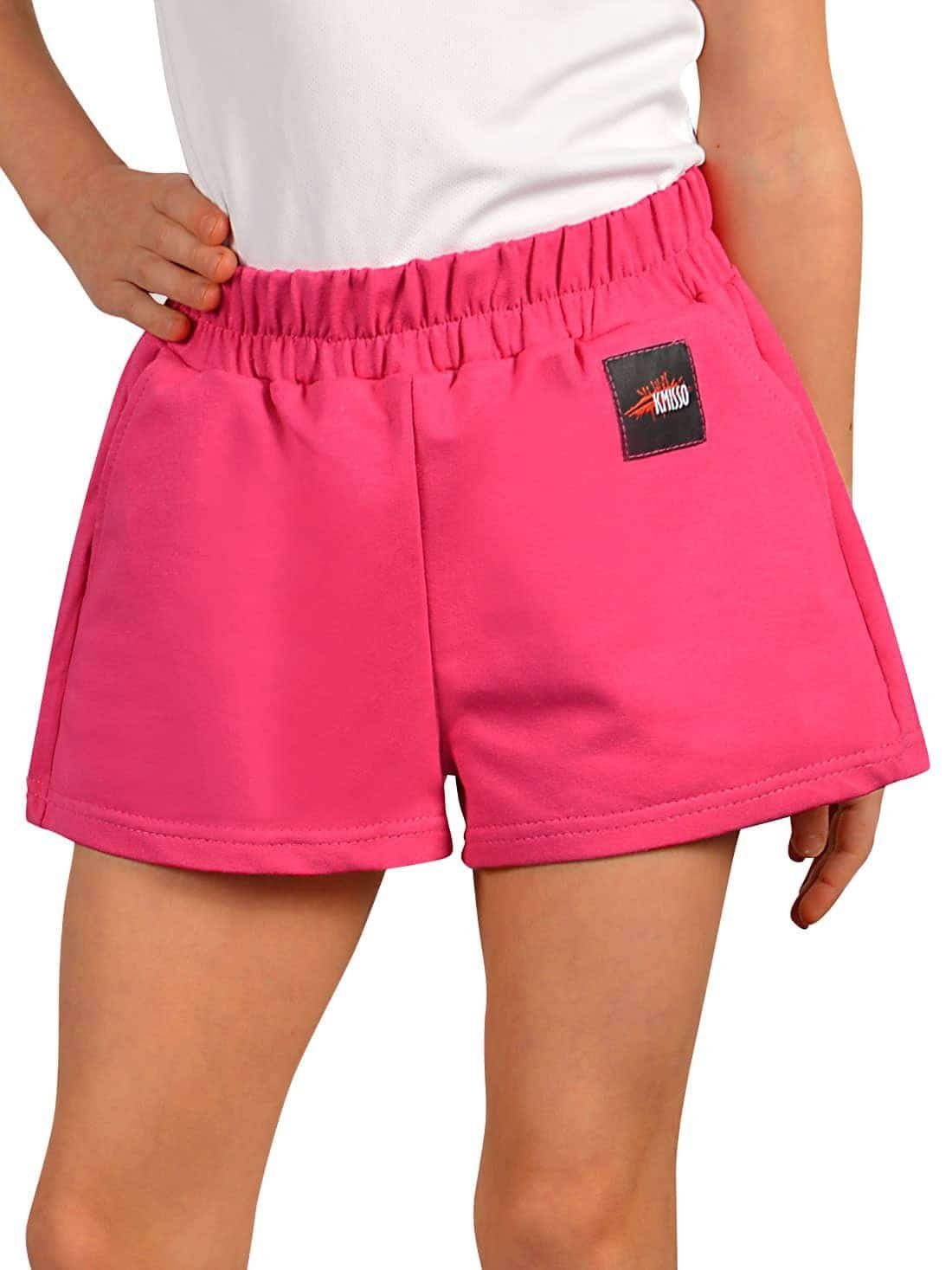 (1-tlg) Mädchen Unifarben Pink Shorts KMISSO Strandshorts