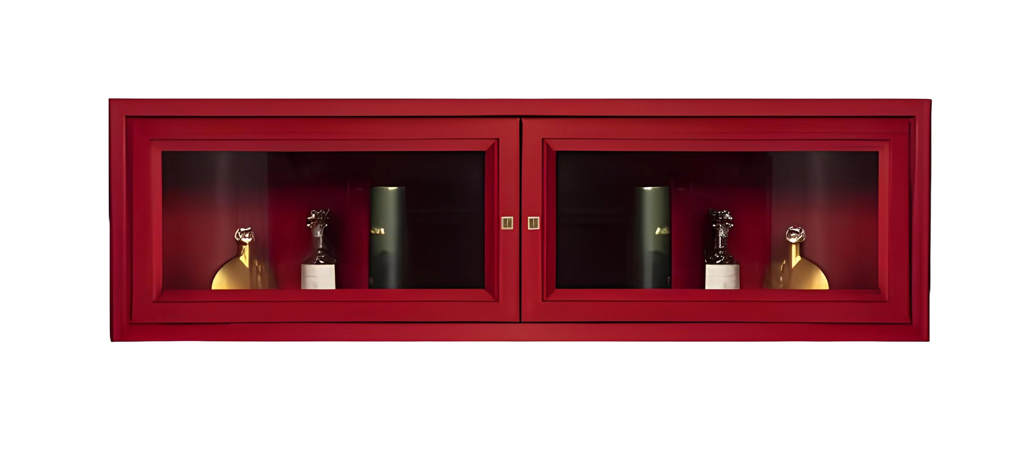 Xlmoebel Hängeschrank Rotes Holzregal im eleganten Art déco Design (1-St., Regal) Hergestellt in Europa