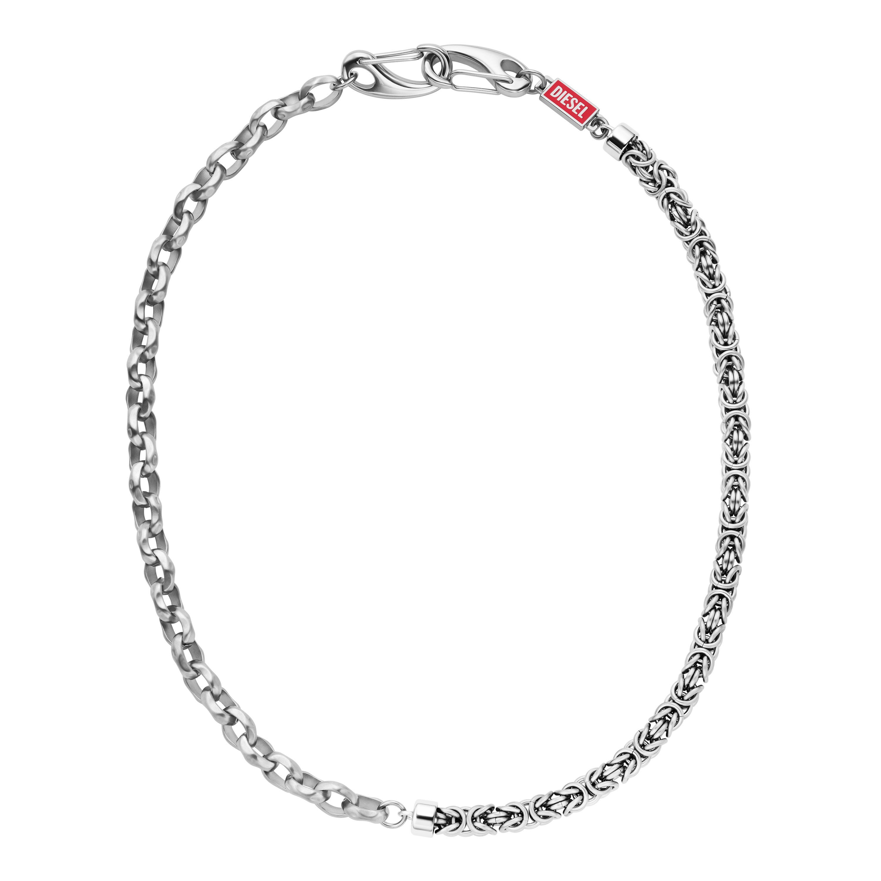 Diesel Kette ohne Anhänger Schmuck Geschenk Edelstahl Halsschmuck Halskette Diesel Font, Emaille