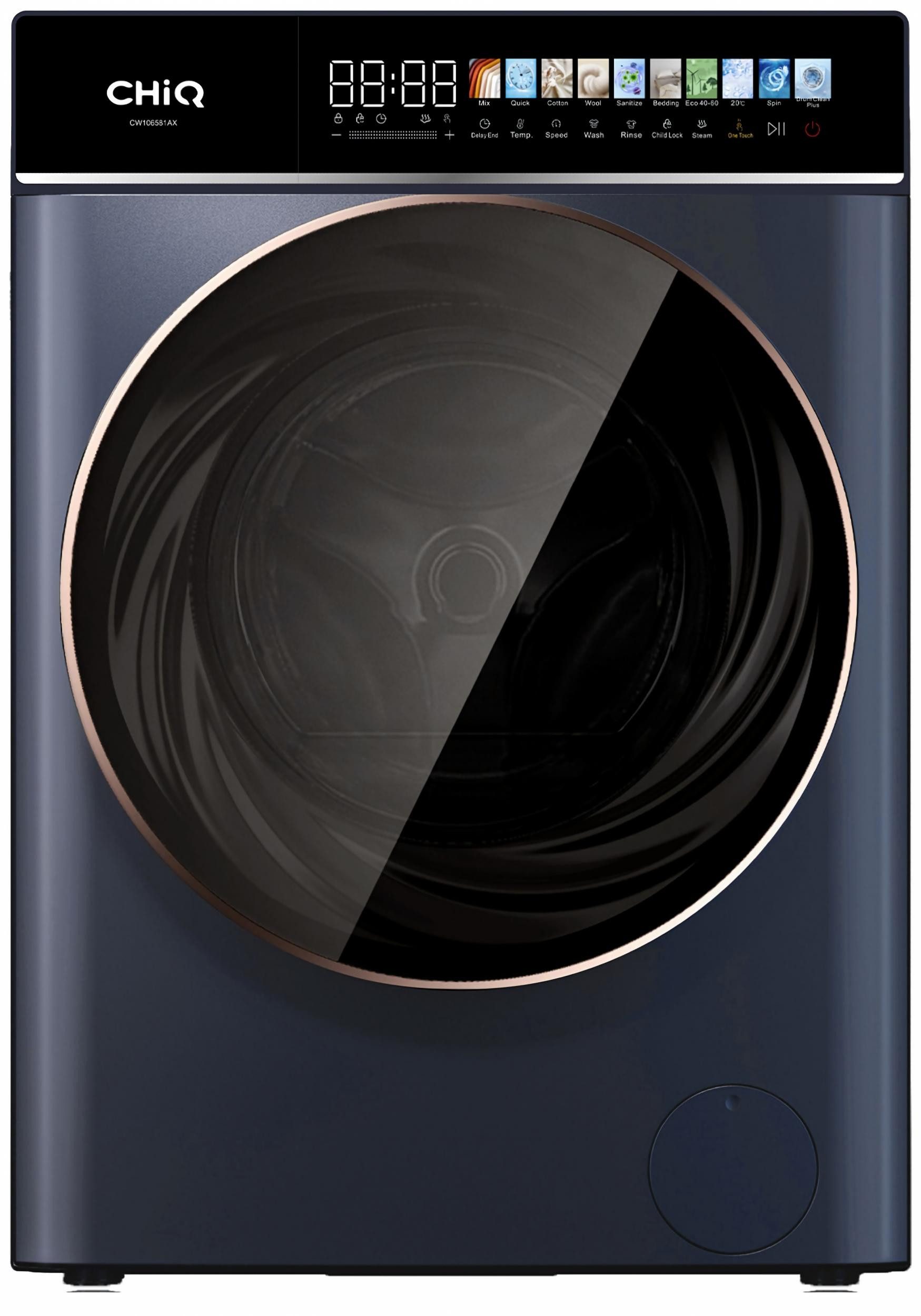 CHiQ Waschmaschine mit LED-Touch-Display CW106581AX, 10 kg, 1400 U/min, EEK A-30%, 57.7 cm tief, 12-Jahre-Garantie auf Kompressor