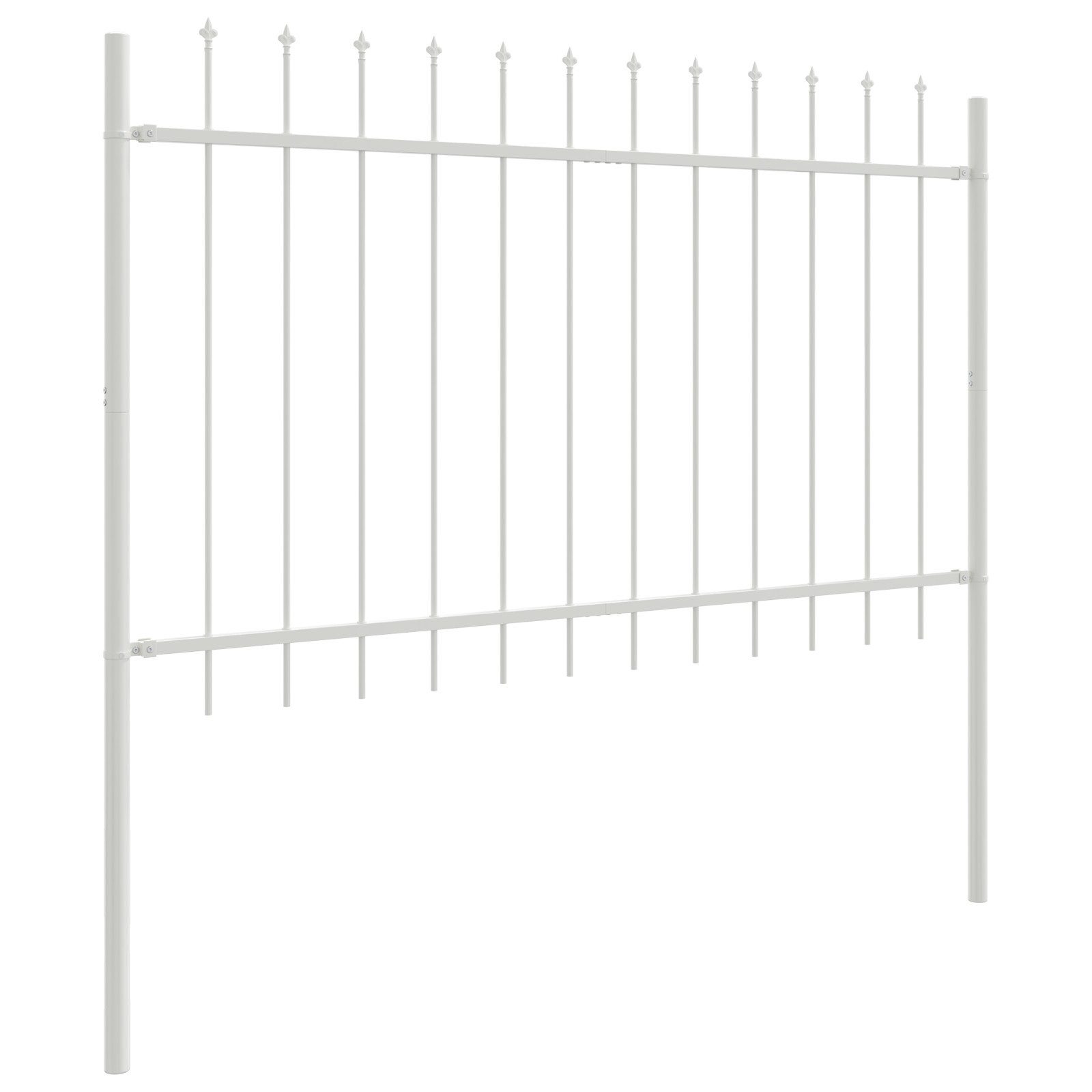 vidaXL Gartenzaun Gartenzaun mit Speer-Spitze Weiß günstig online kaufen