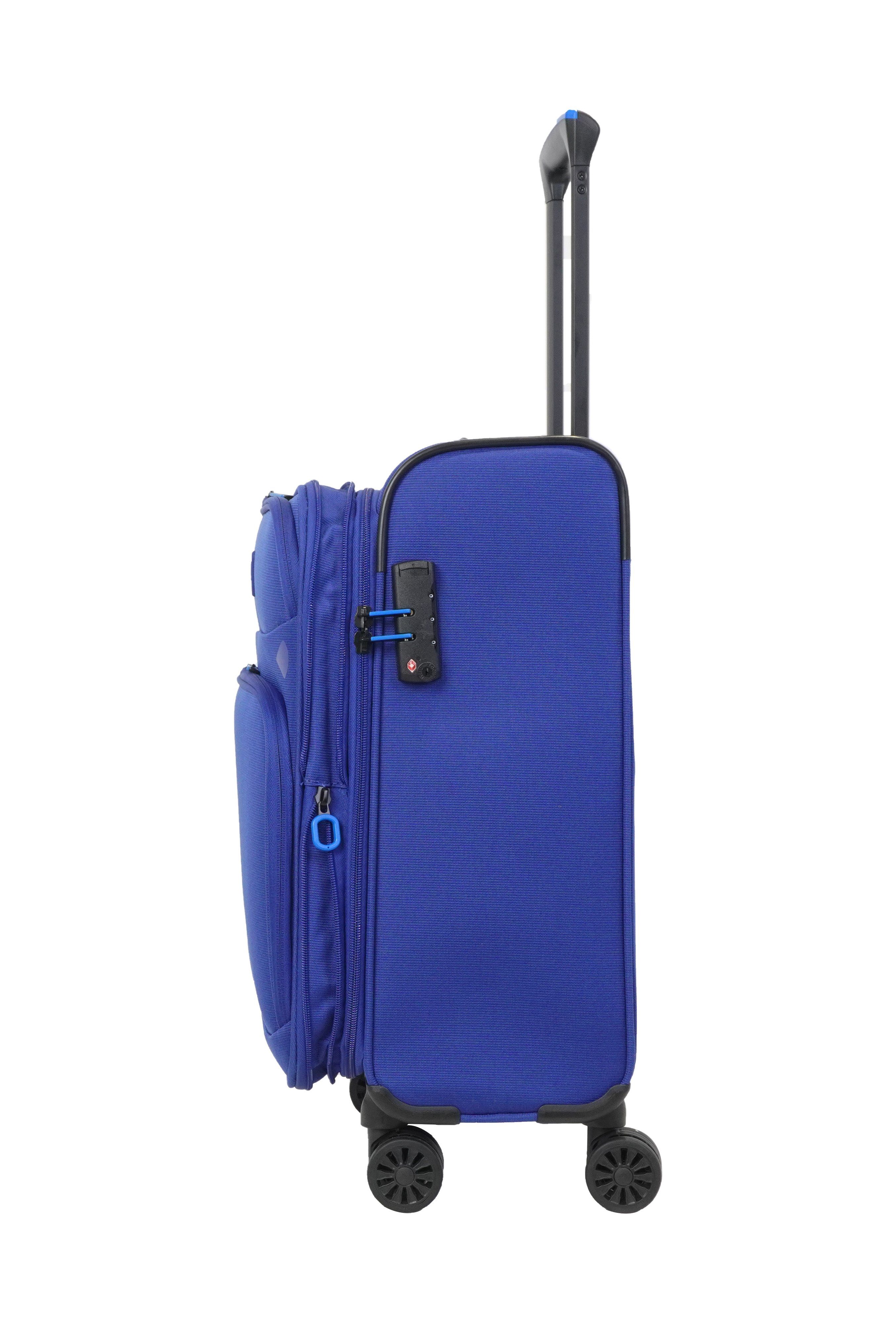 Verage Weichgepäck-Trolley Breeze, 4 Reisekoffer, Rollen, Blau-Violet TSA-Zahlenschloss, erweiterbar, schwarz